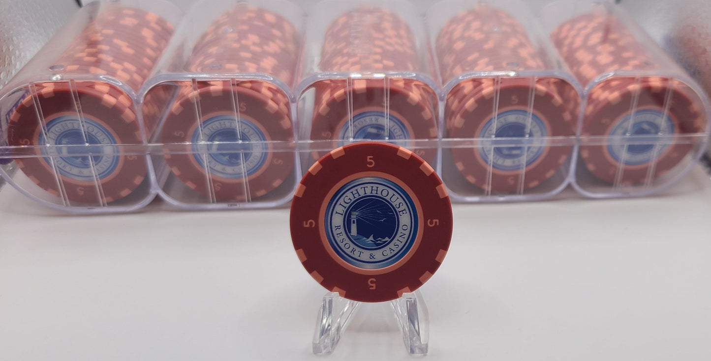 Lighthouse Resort & Casino Cabo Rojo Puerto Rico $5 Chips Rack of 100 chips. Cabo Rojo Puerto Rico/ Casino Never Opened