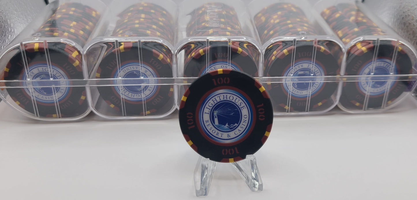 Lighthouse Resort & Casino Cabo Rojo Puerto $100 Chips Rack of 100 / Casino never opened