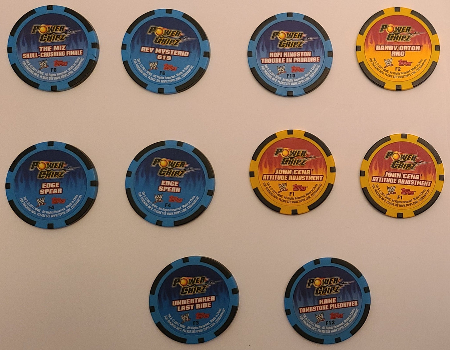 Pro Wrestling, Wrestlers Finishing Moves. 11 FANTASY Chips