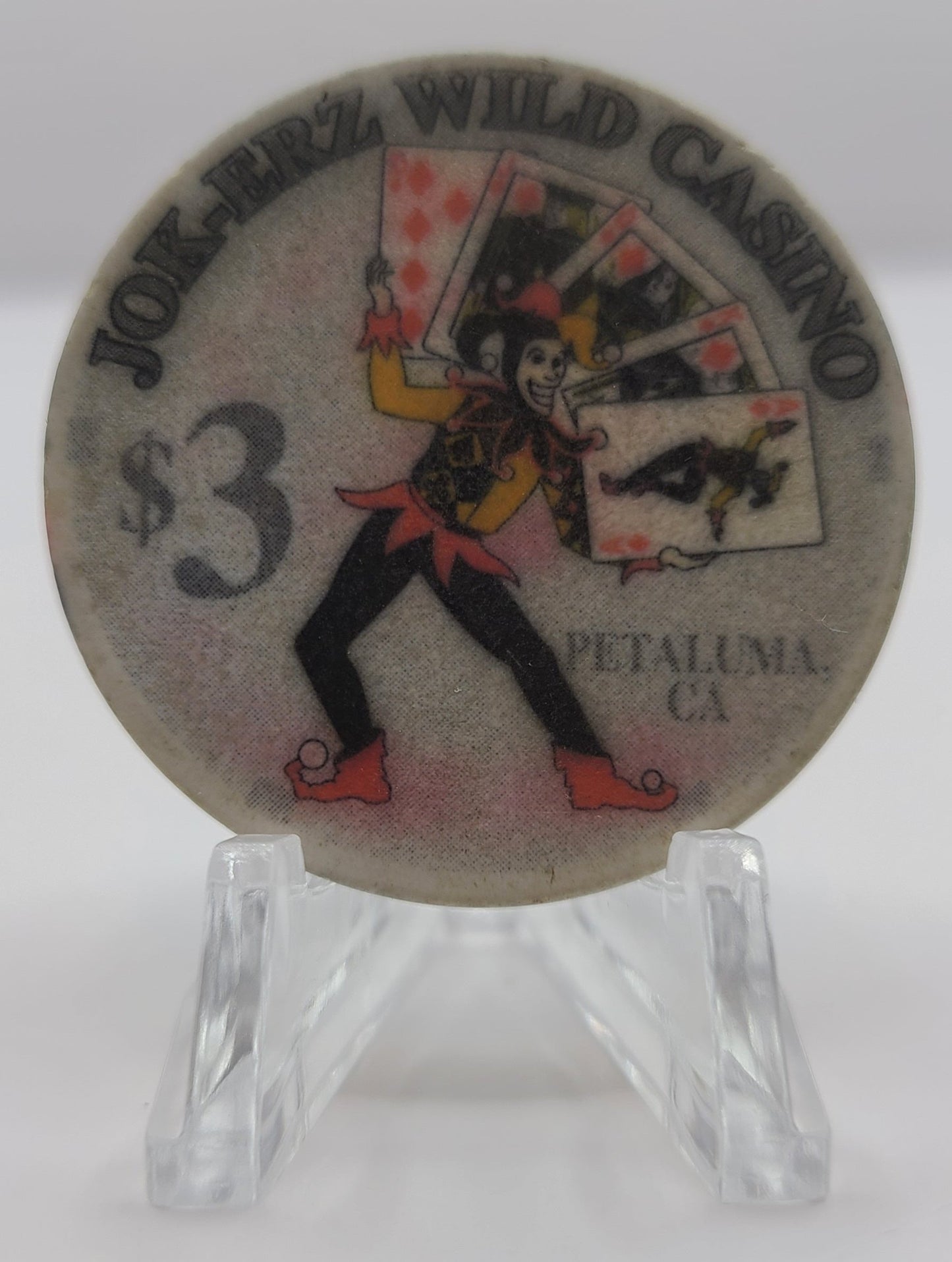 Jok-erz Wild Casino Petaluma CA $3 Chip