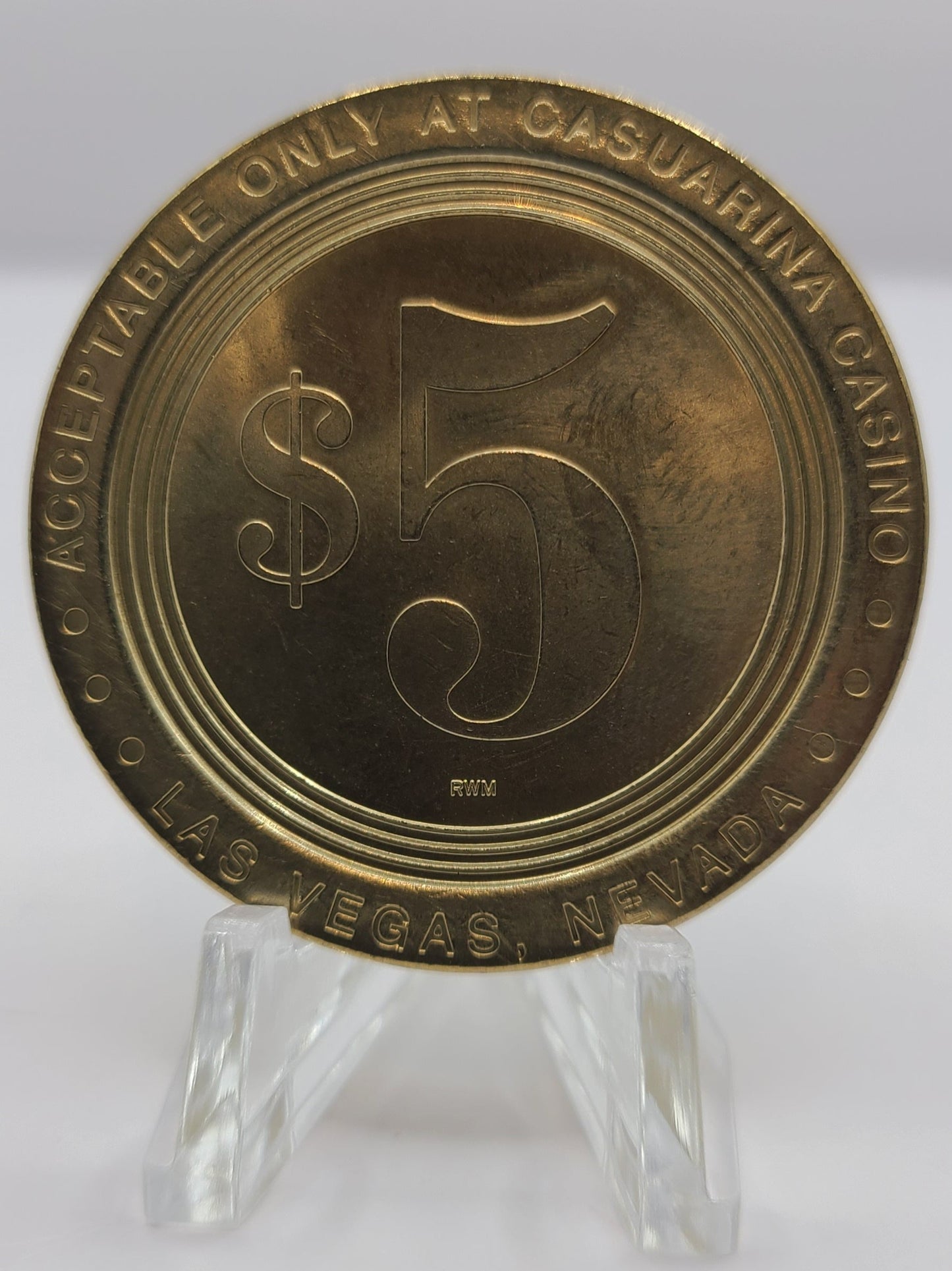 Casuarina Hotel Casino Las Vegas Nevada $5 Gaming Token