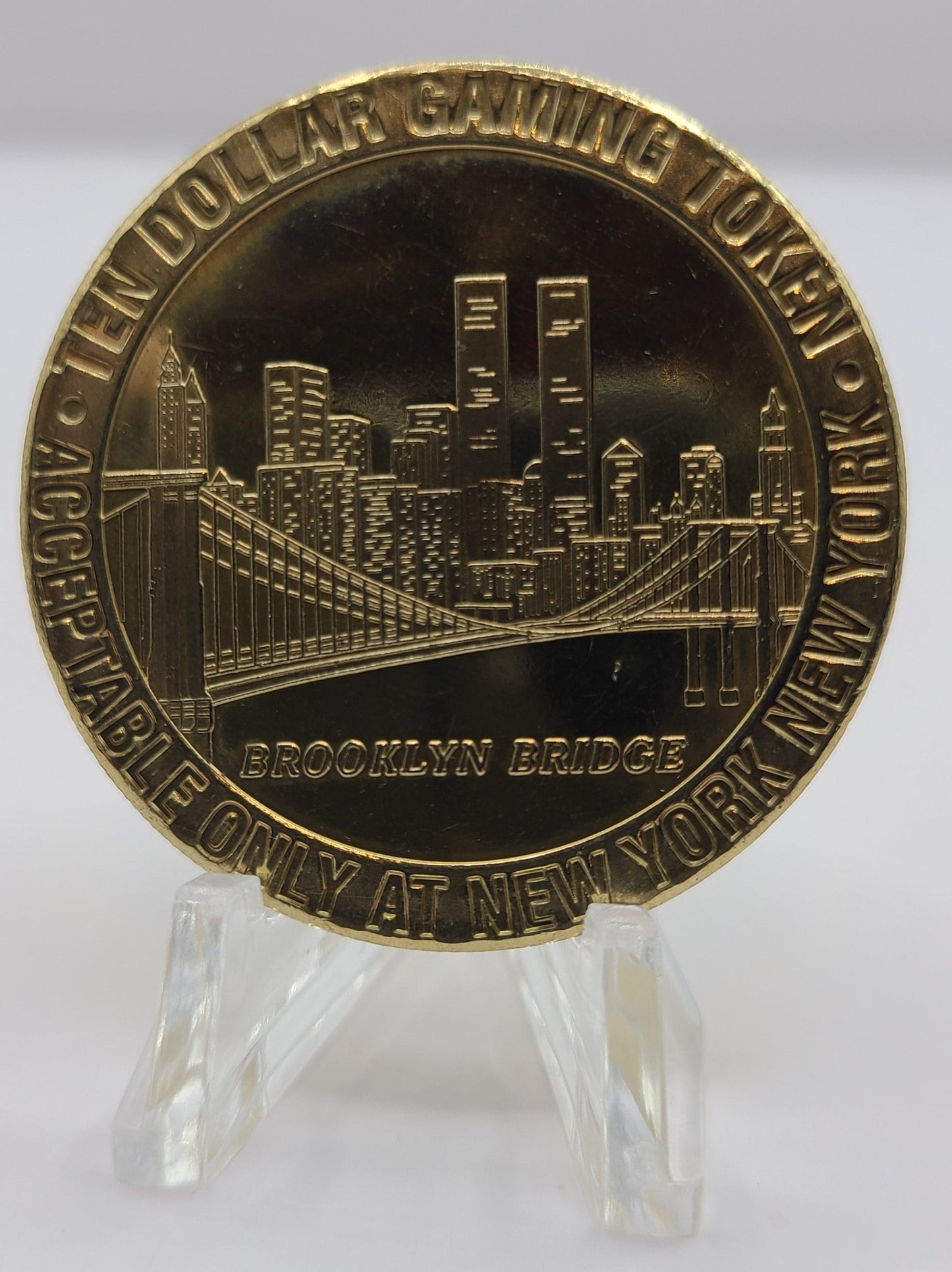 New York New York Hotel "Brooklyn Bridge " Casino Las Vegas NV 1997 $10 Gaming Token