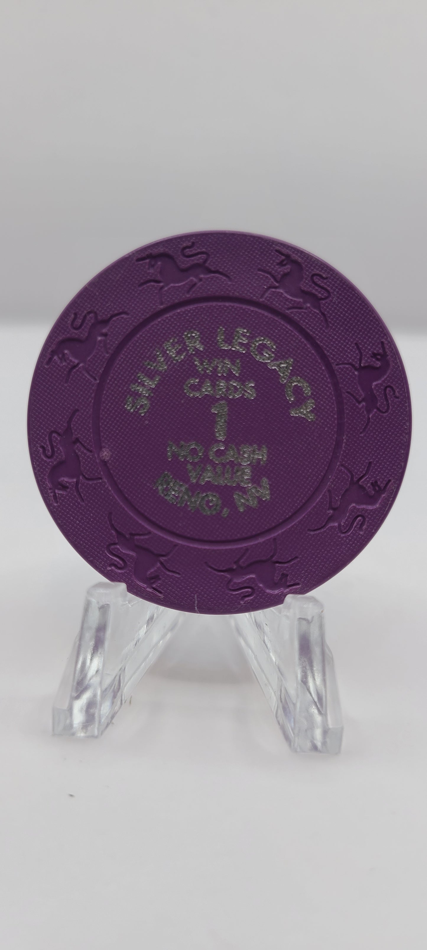 Silver Legacy Casino Reno NV Win Cards 1 NCV Chip Purple E4341