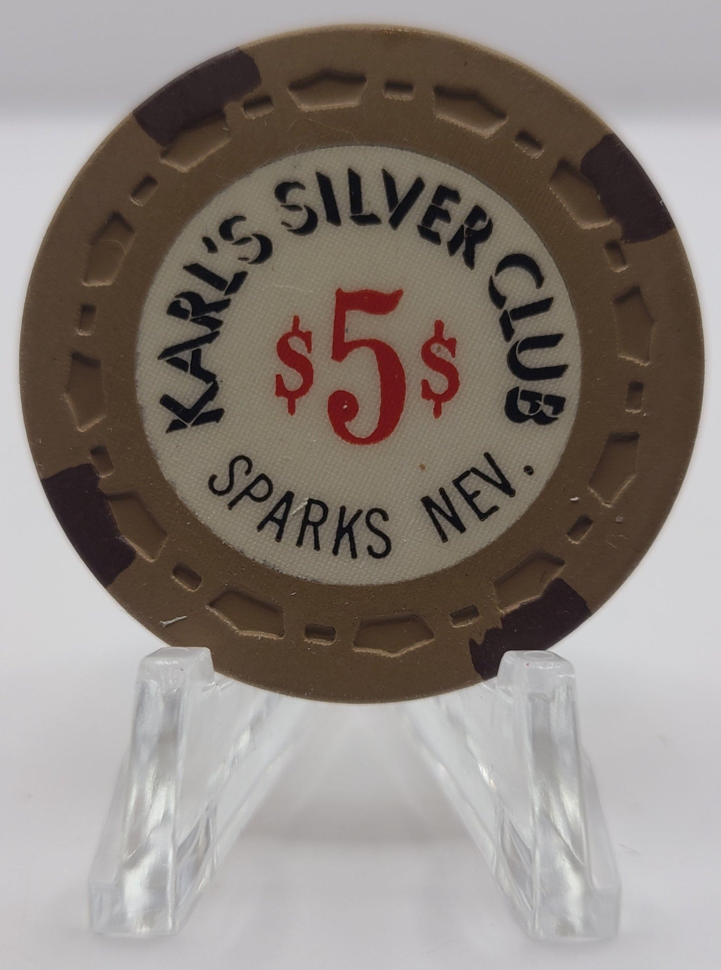 Silver Club "Karl's" Sparks Nevada 1963 $5 Chip V1507