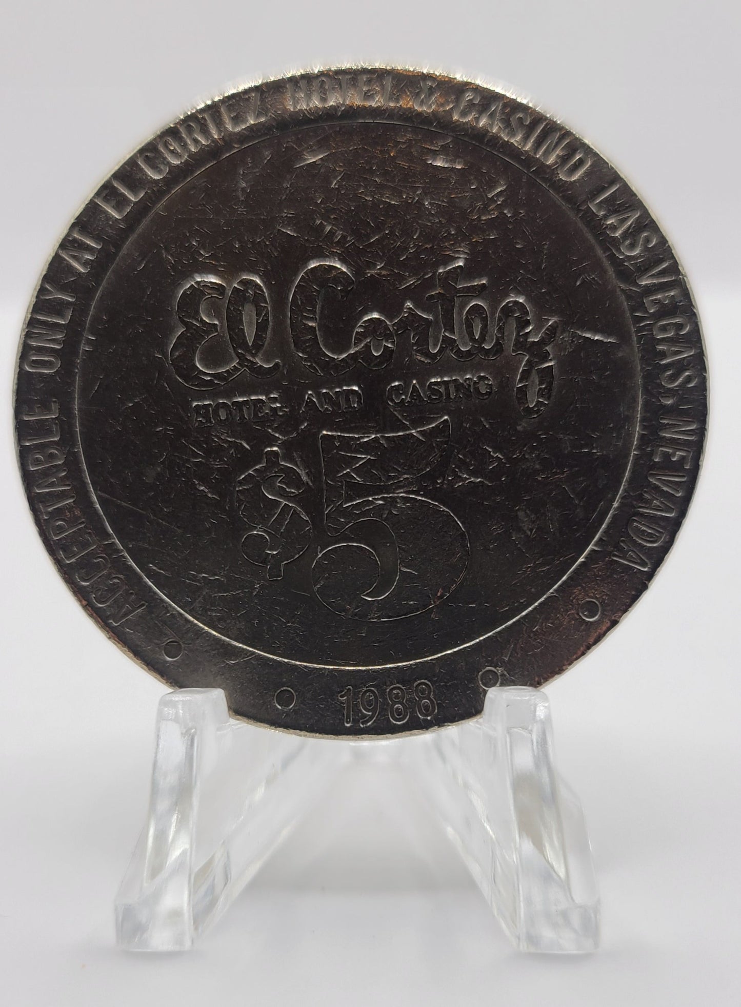 El Cortez Casino Las Vegas NV 1988 $5 Gaming Token