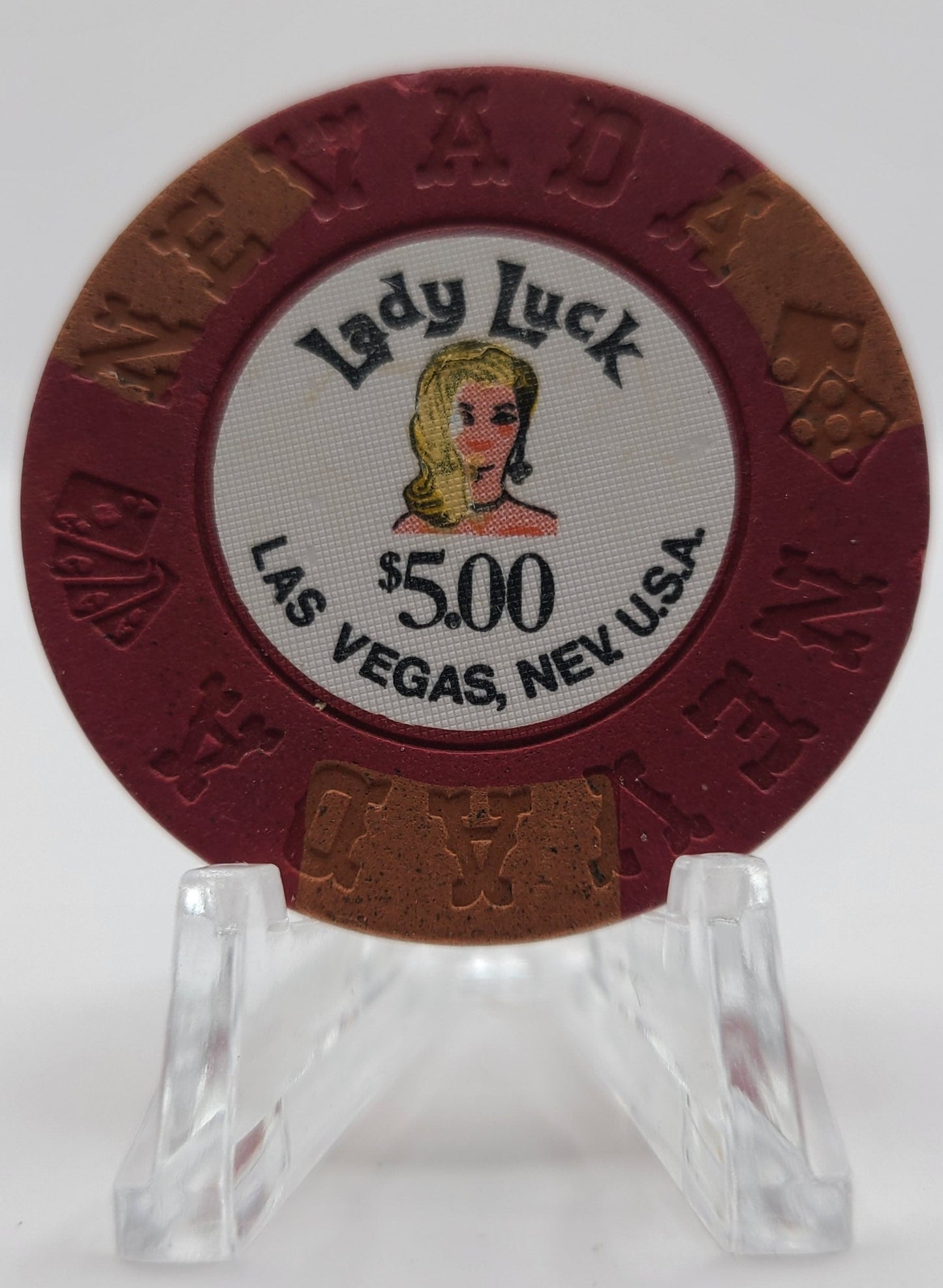Lady Luck Casino Las Vegas NV 1960's $5 Chip N1840