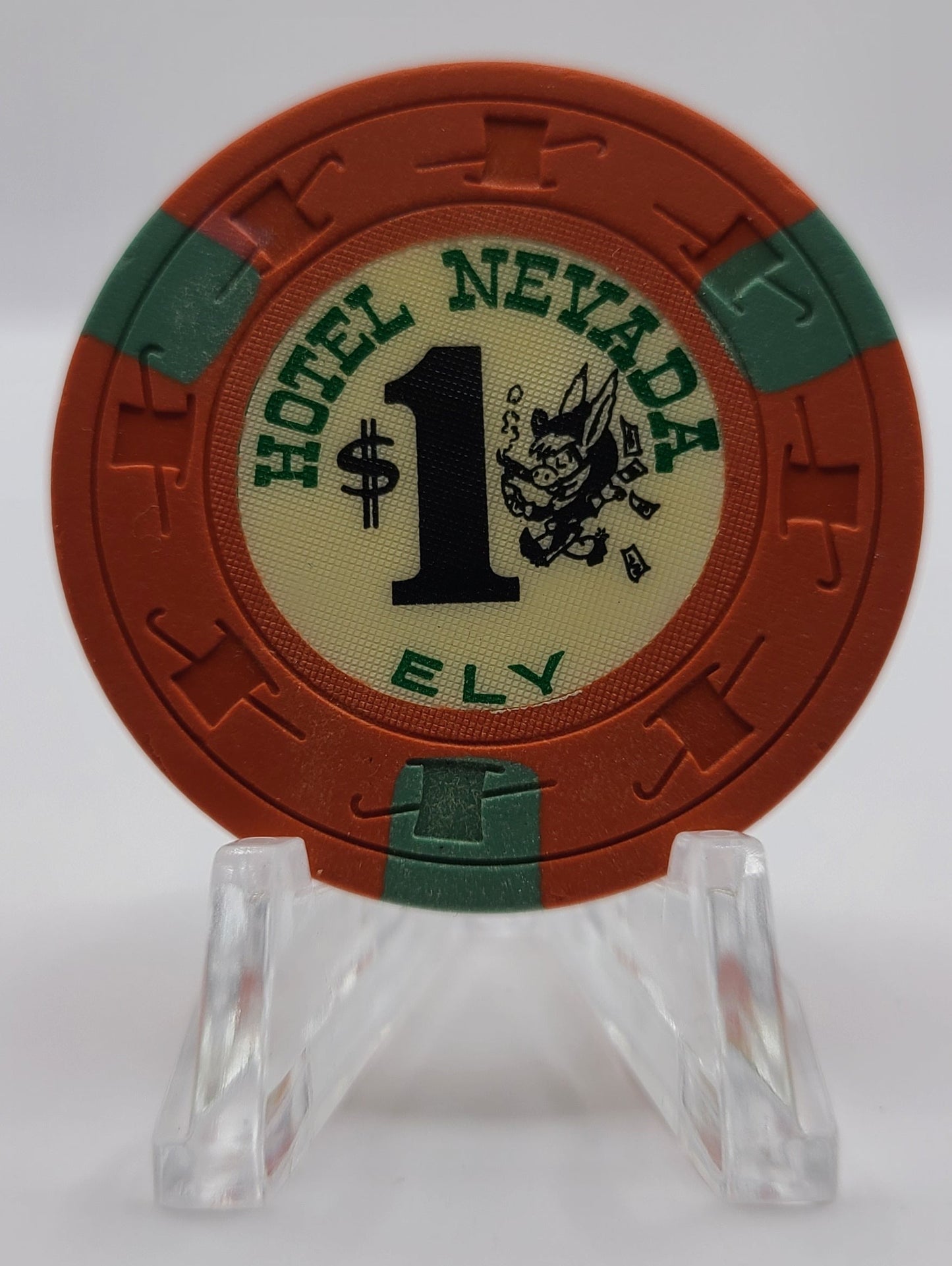 Hotel Nevada Ely Nevada 1964 $1 Chip N3234 (Worn)