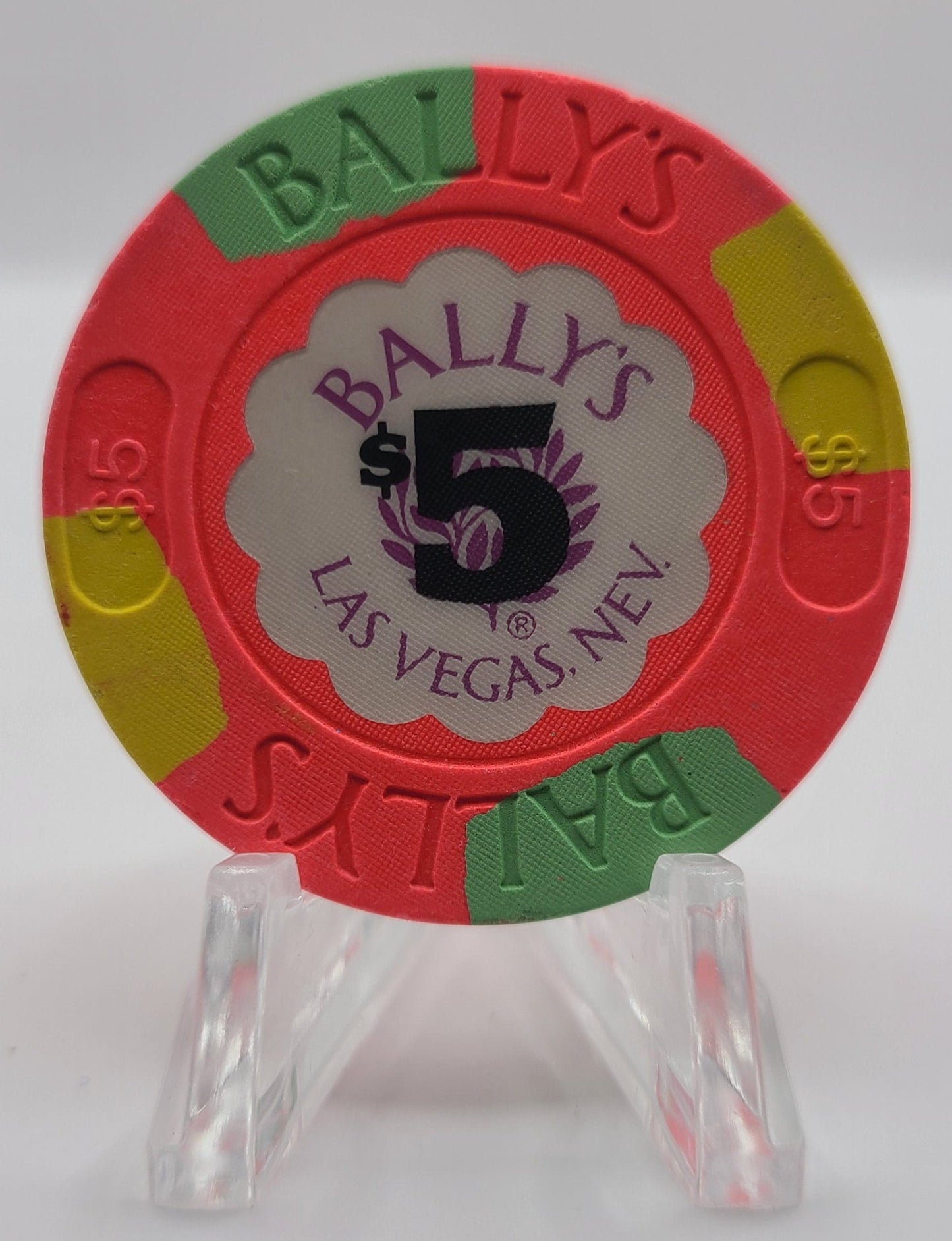 Bally’s Casino Las Vegas Nevada 1999 $5 Chip V2048 (Worn)