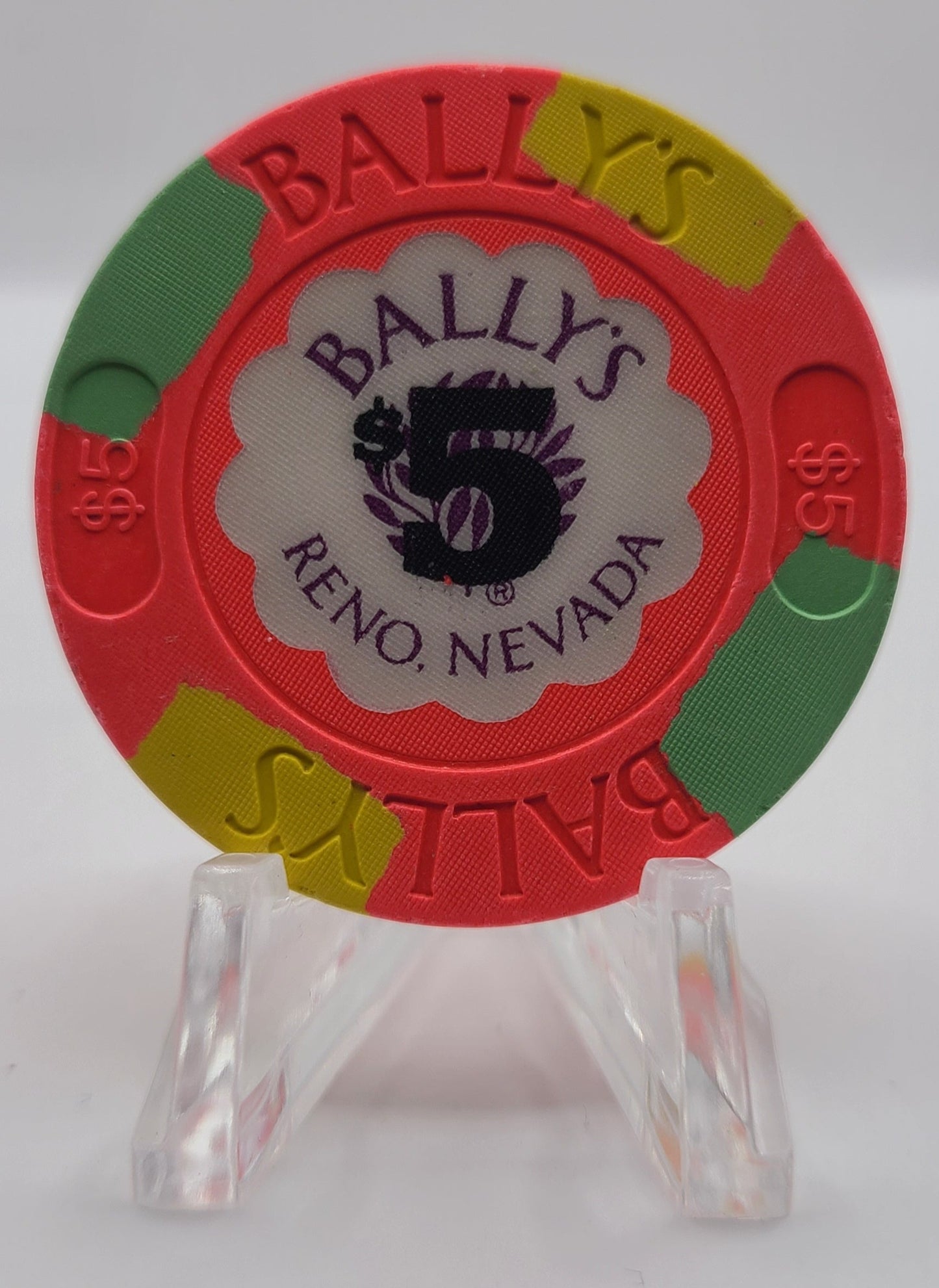 Bally’s Casino Las Vegas Nevada 1999 $5 Chip V2048 (Worn)