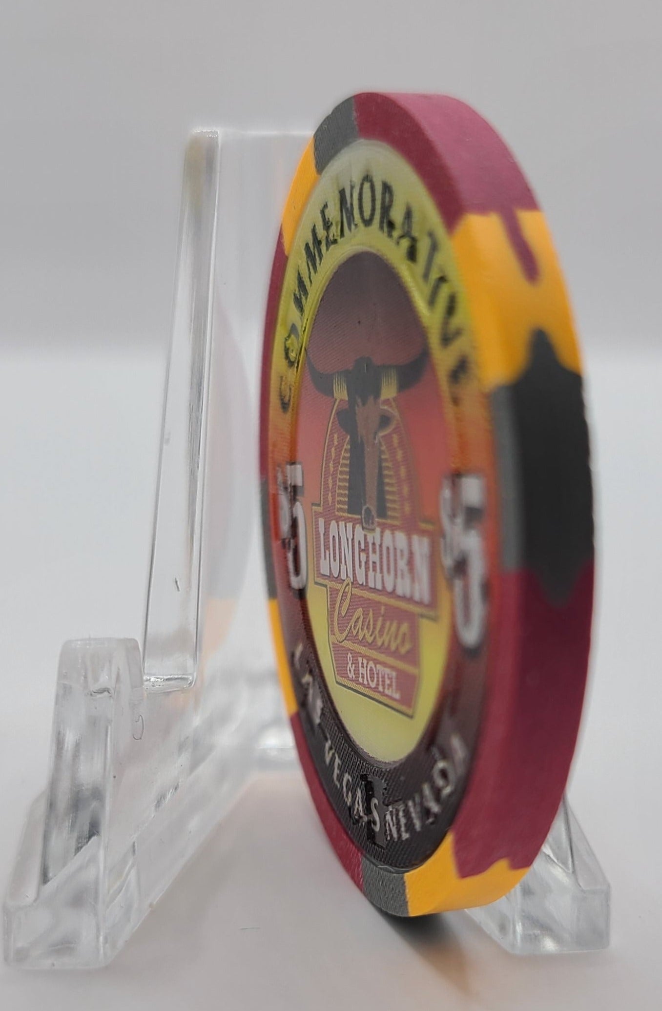 Longhorn Casino Las Vegas Nevada 1996 "8th Anniversary" $5 Casino Chip N8703