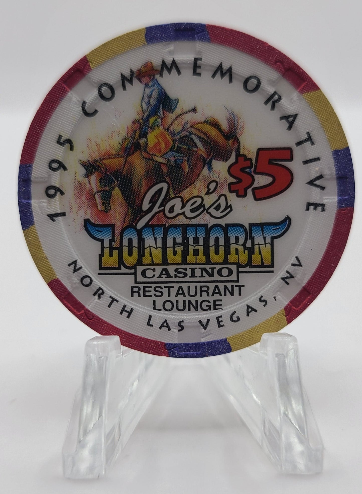 Joe's Longhorn Bar & Casino N.Las Vegas Nevada 1995 "Commemorative" $5 Chip N2636