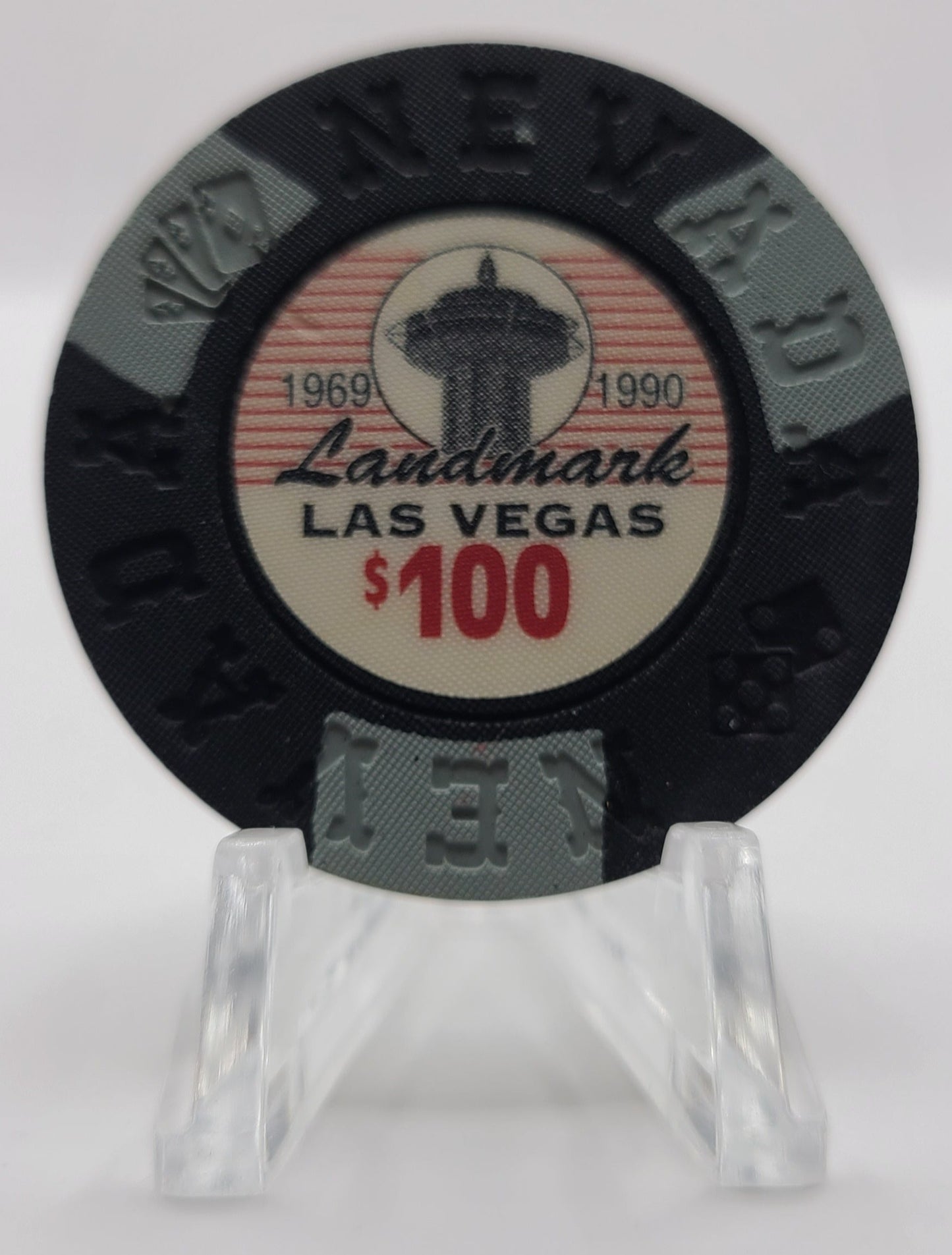 Landmark Hotel Casino Las Vegas Nevada "Borland Imitation" 1994 $100 Chip V2886