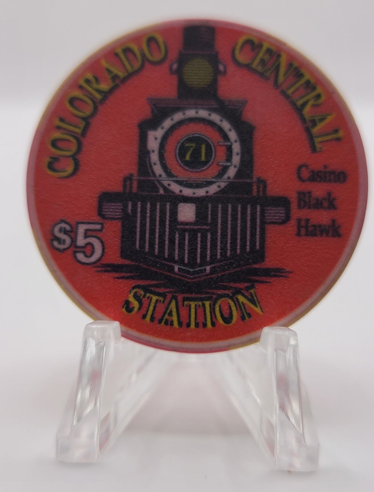 Colorado Central Station Black Hawk Colorado 1998 "Club Blackjack" $5 Chip
