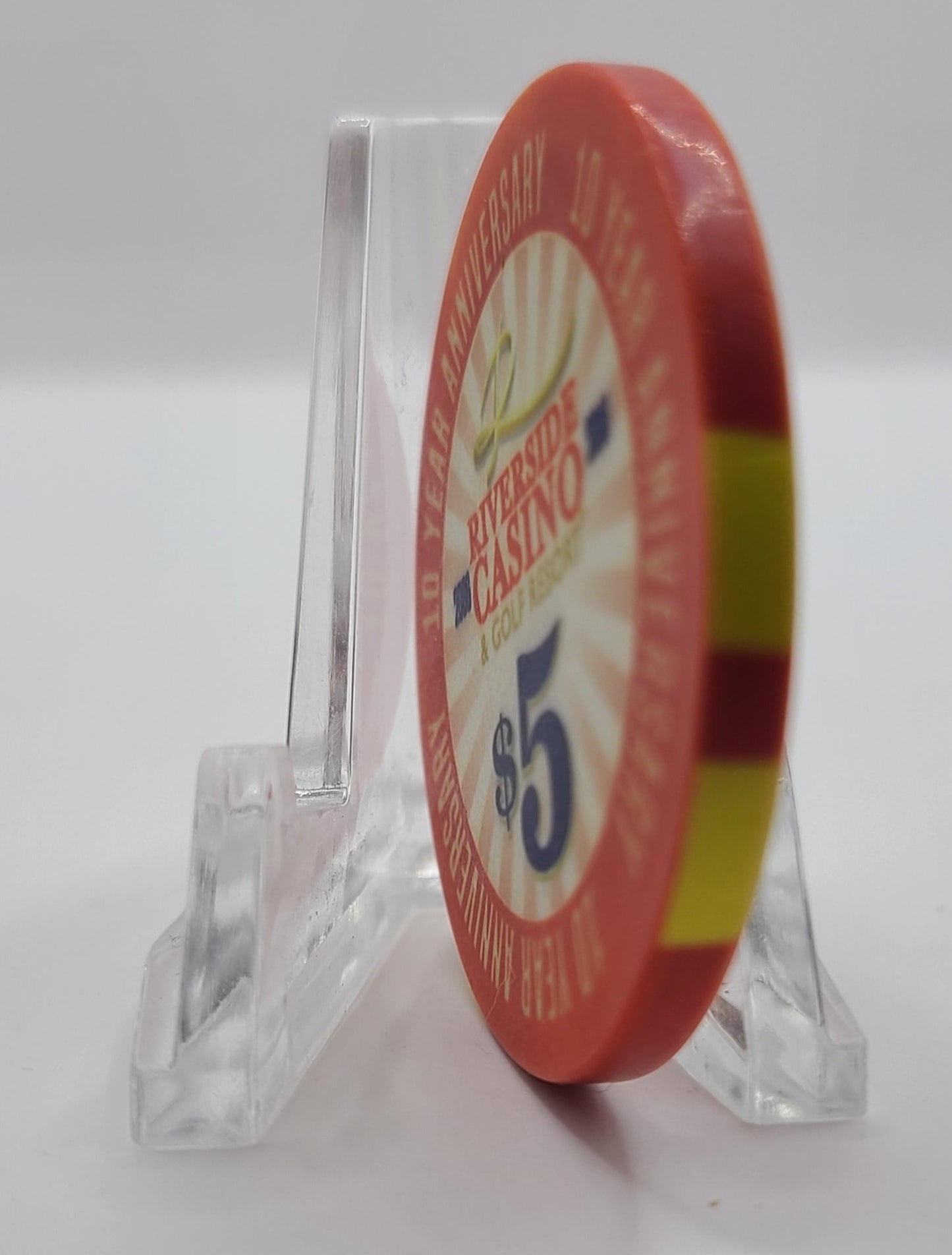 Riverside Casino Riverside Iowa 2016 "10 Year Anniversary" $5 Chip