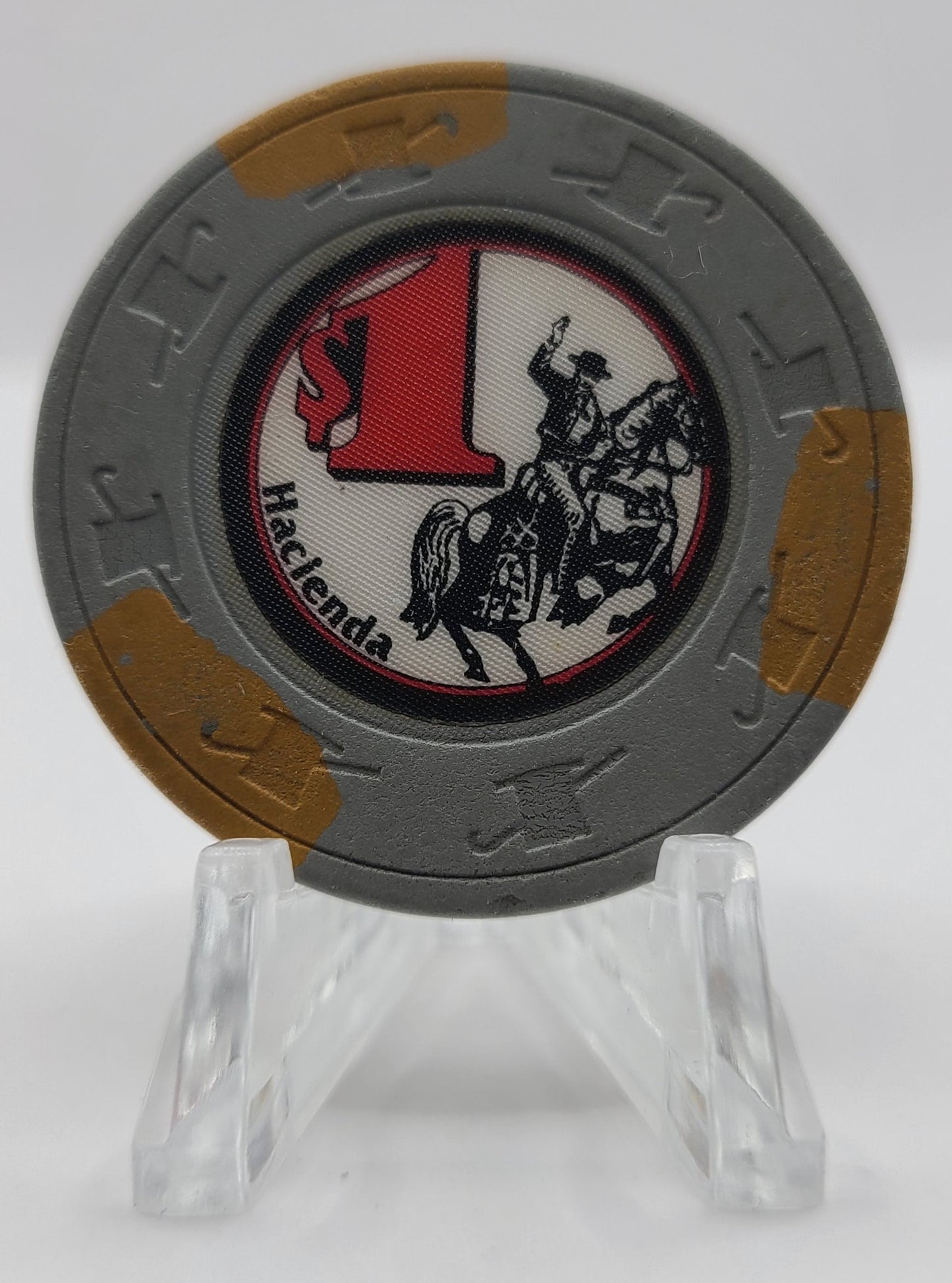 Hacienda Casino Las Vegas Nevada 1980's $1 Chip N1744 (Worn)
