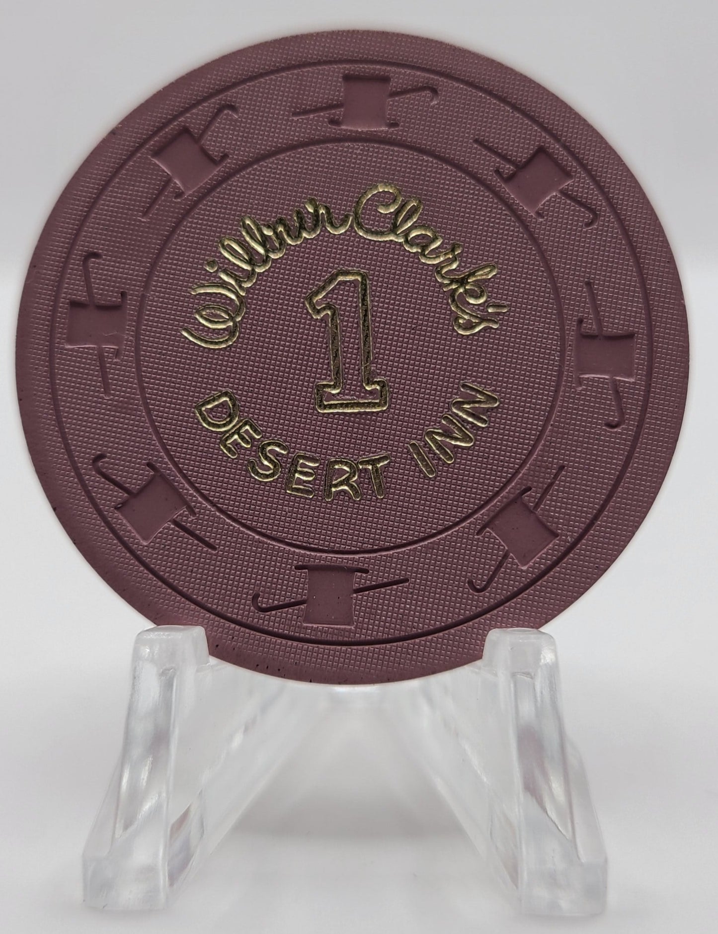 Desert Inn "Wilbur Clark" Casino Las Vegas Nevada 1959 Roulette 1 Lavender Chip N8150