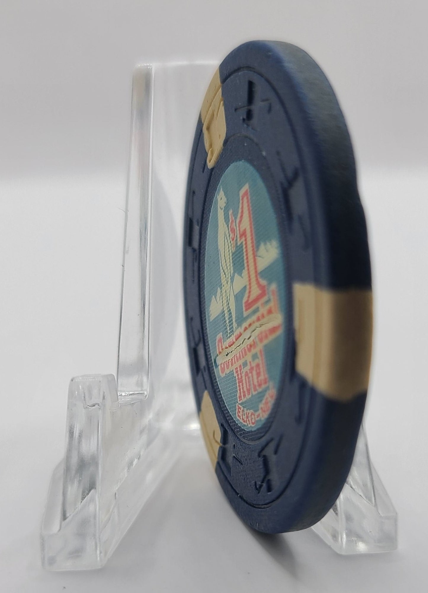 Commercial Hotel Casino Elko Nevada 1960's $1 Chip N3199.D "Commercial" Gouged Out