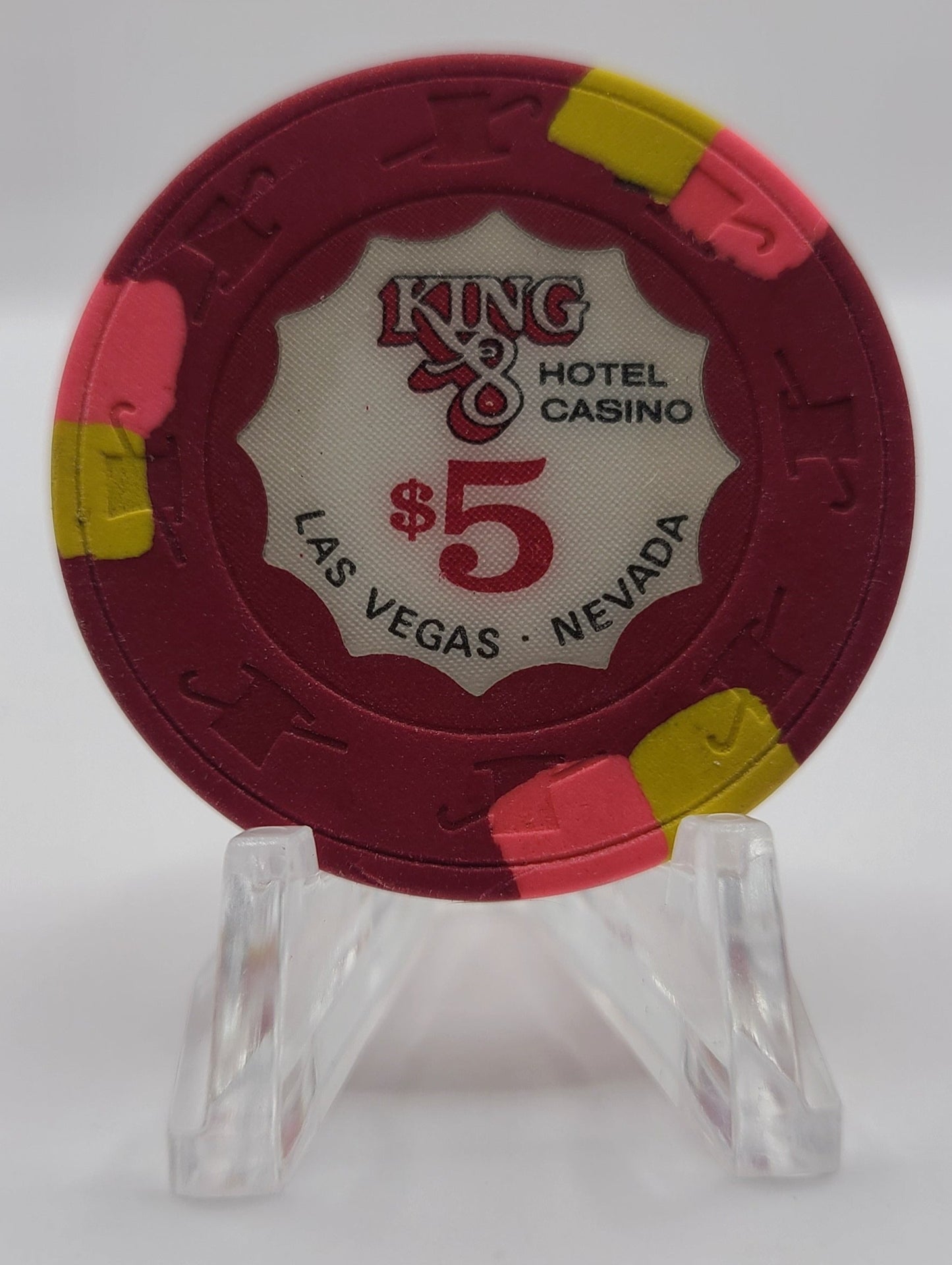 King 8 Casino Las Vegas Nevada 1980's $5 Chip N1831