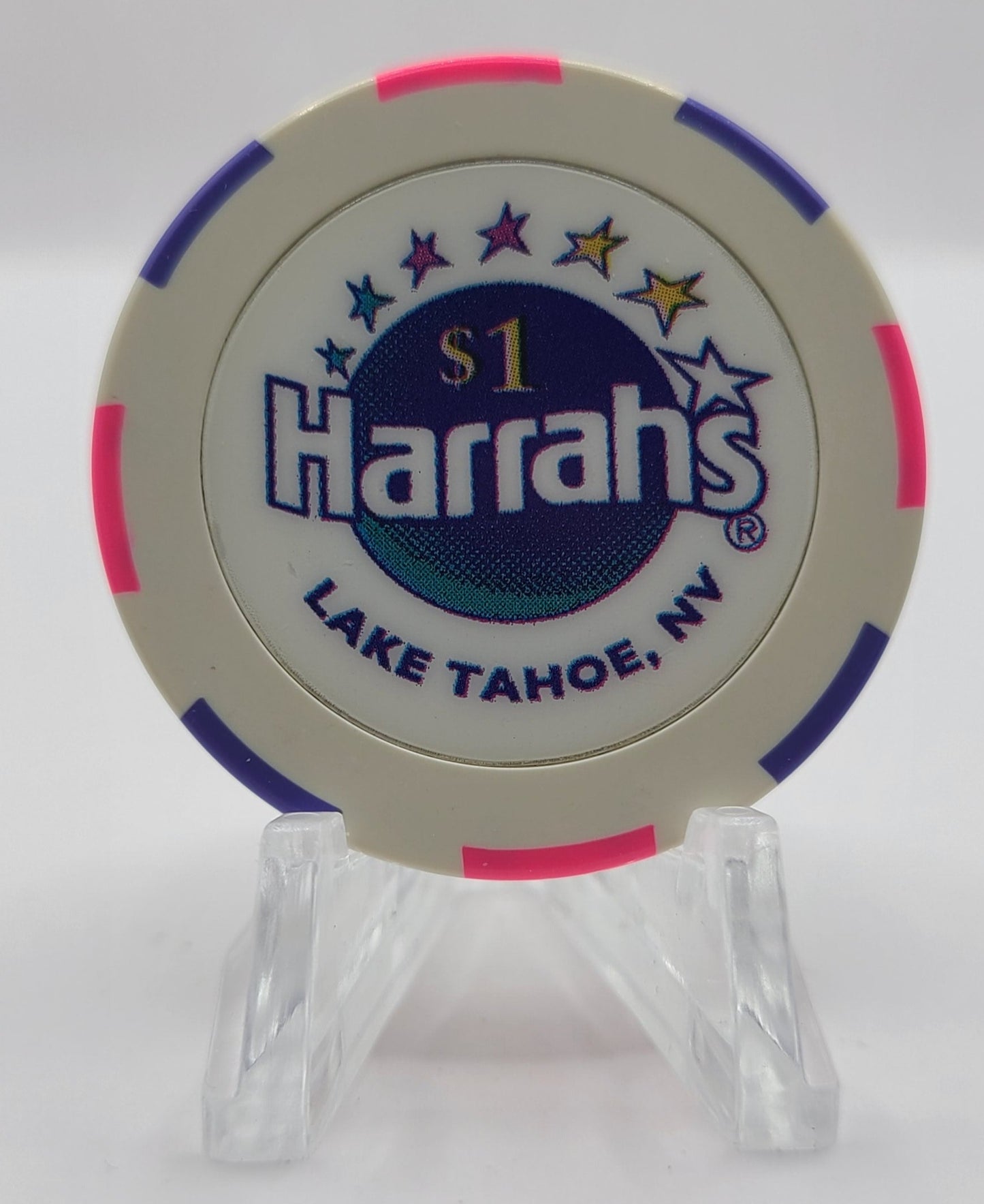 Harrah's Casino Lake Tahoe Nevada 1996 $1 Casino Chip N8509