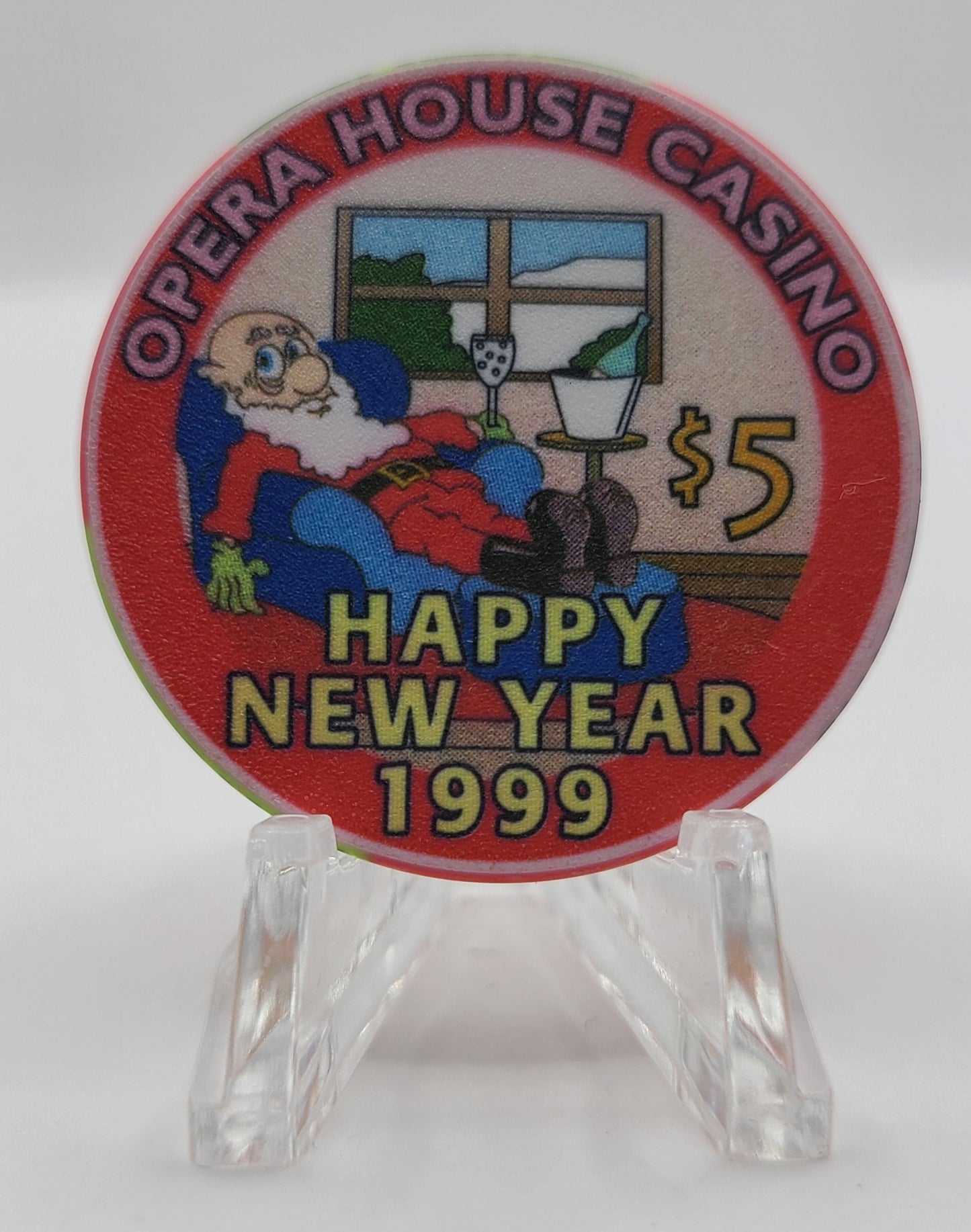 Opera House Casino Las Vegas Nevada"Christmas 1998" $5 Chip V3170