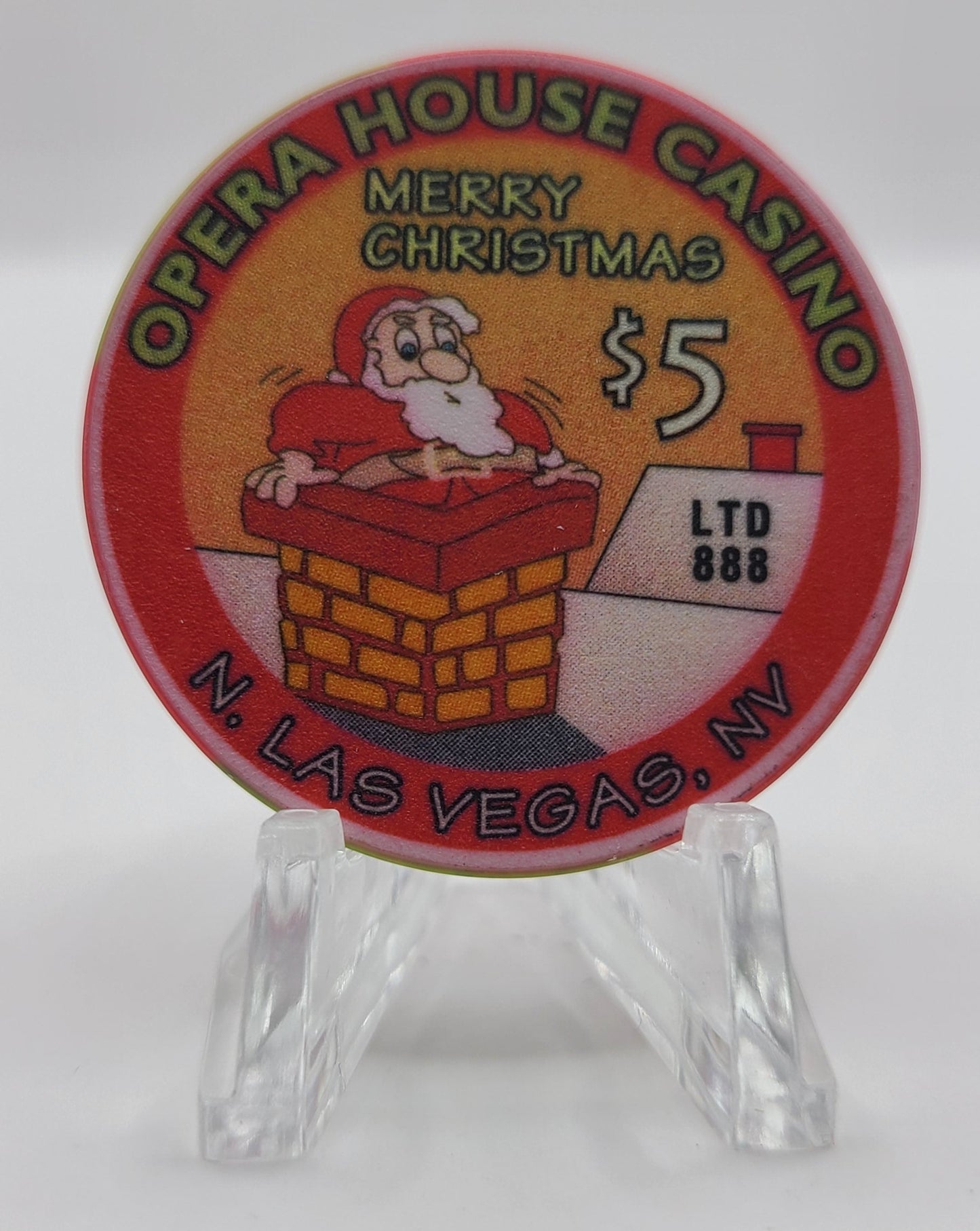 Opera House Casino Las Vegas Nevada"Christmas 1998" $5 Chip V3170