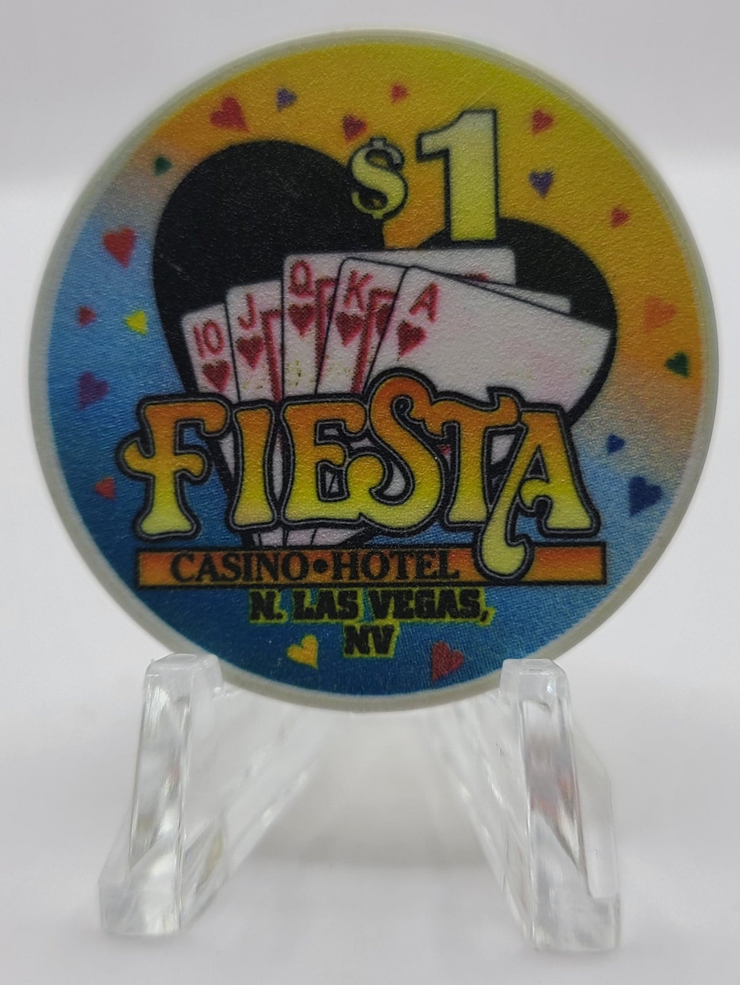 Fiesta Rancho Las Vegas Nevada 1998 $1 "Hearts" Casino Chip V2401