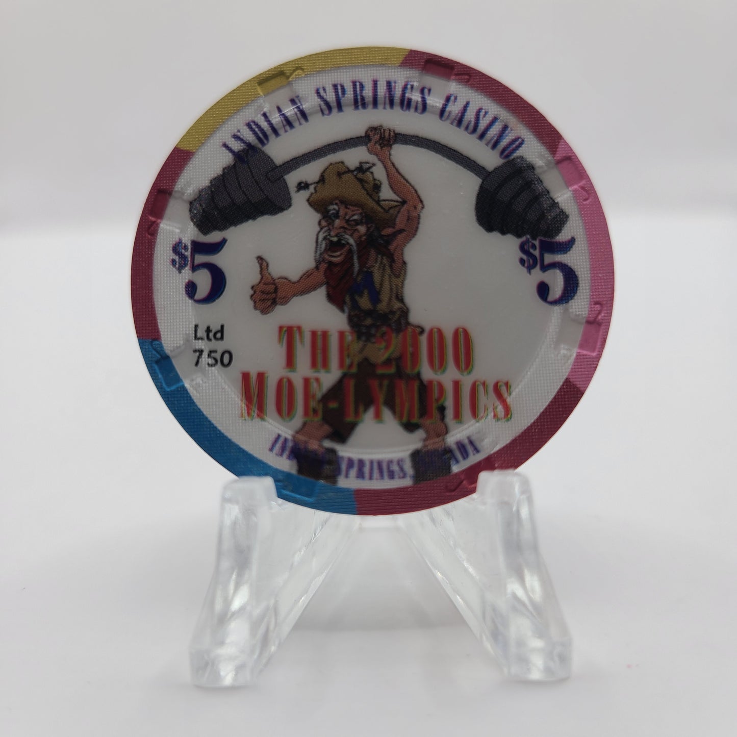 Indian Springs Casino Indian Springs Nevada 2000 "The 2000 Moe-Lympics" $5 Chip V7443