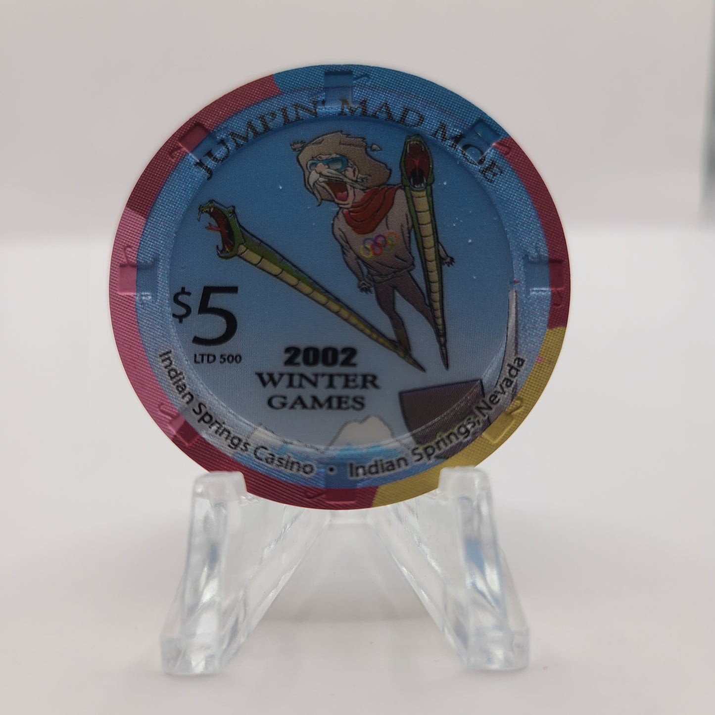 Indian Springs Casino Indian Springs Nevada 2002 "2002 Winter Games" $5 Chip V9109