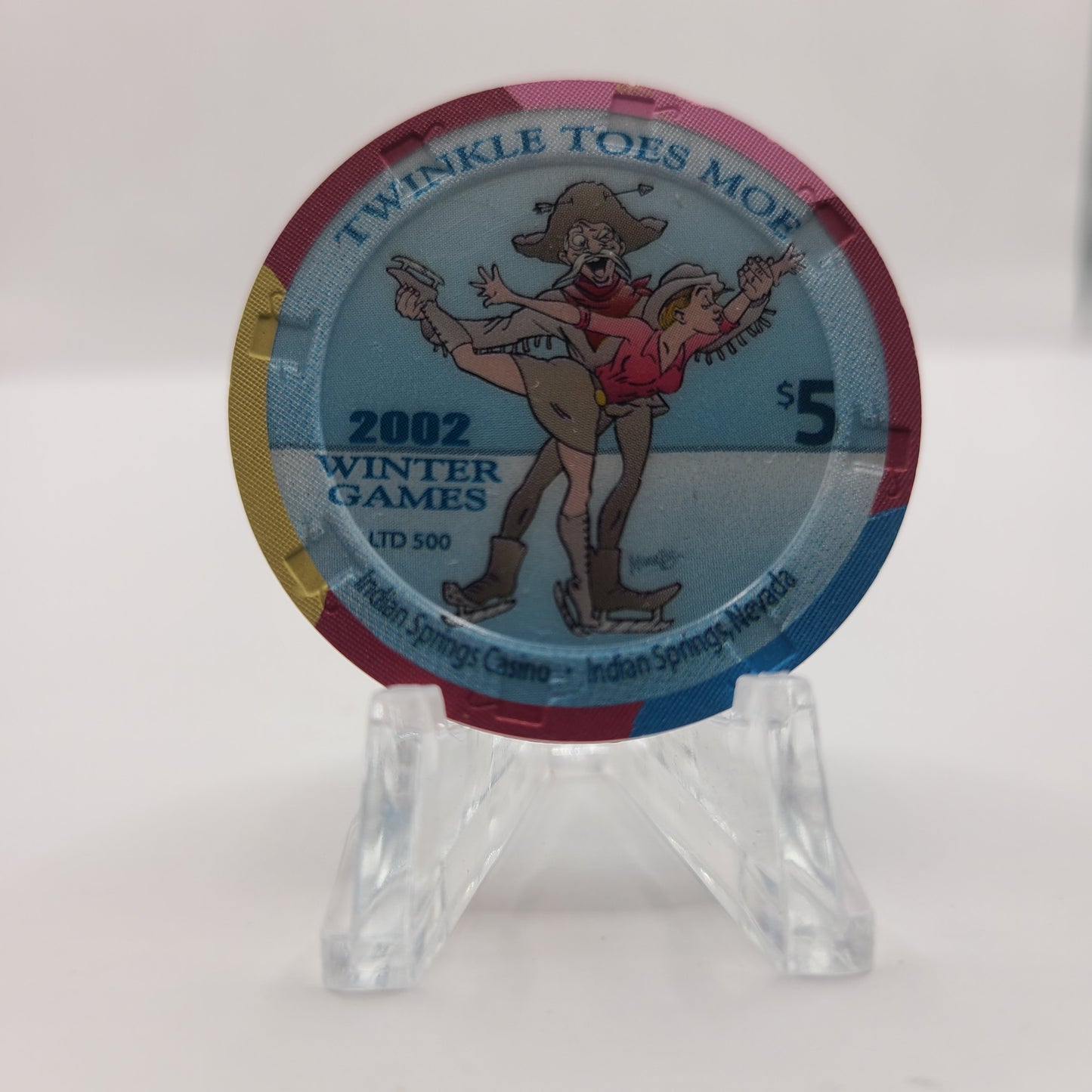 Indian Springs Casino Indian Springs Nevada 2002 "Twinkle Toes Moe" $5 Chip V9110