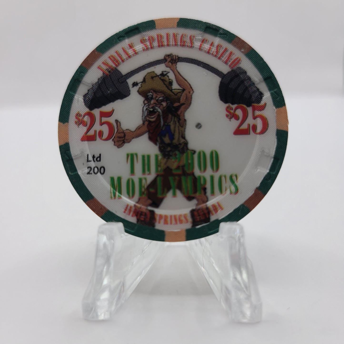 Indian Springs Casino Indian Springs Nevada 2000 $25 Casino Chip V7445 "2000 Moe-lympics" LTD 200