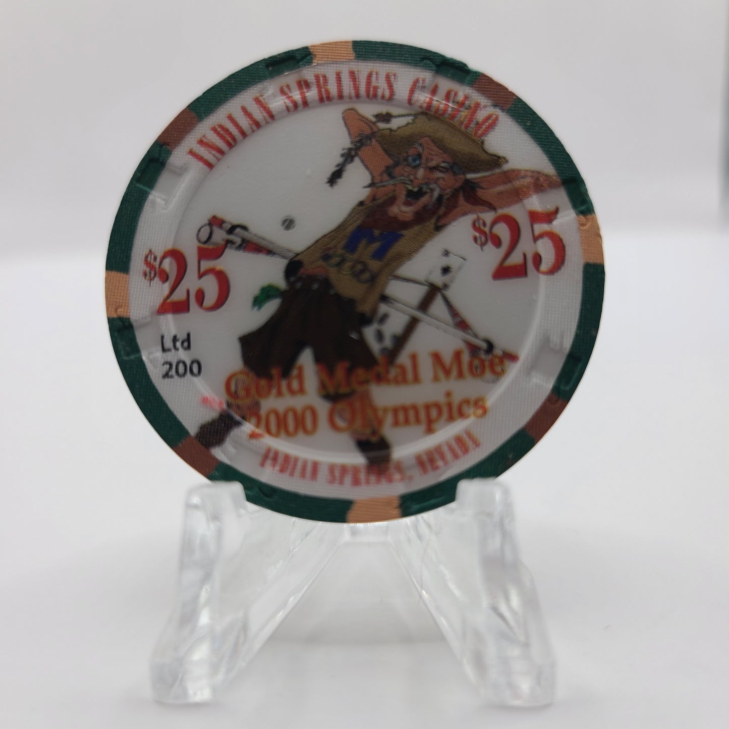 Indian Springs Casino Indian Springs Nevada 2000 $25 Casino Chip V6930 "Gold Medal Moe" LTD 200