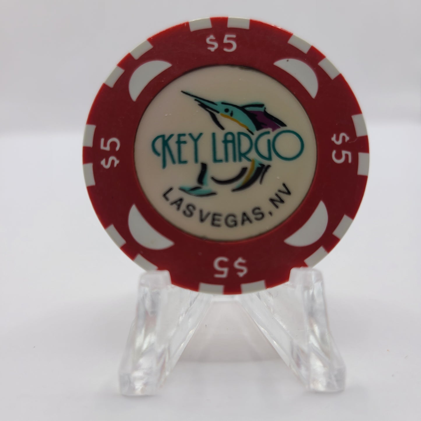 Key Largo Casino Las Vegas Nevada 1997 $5 Chip V1025