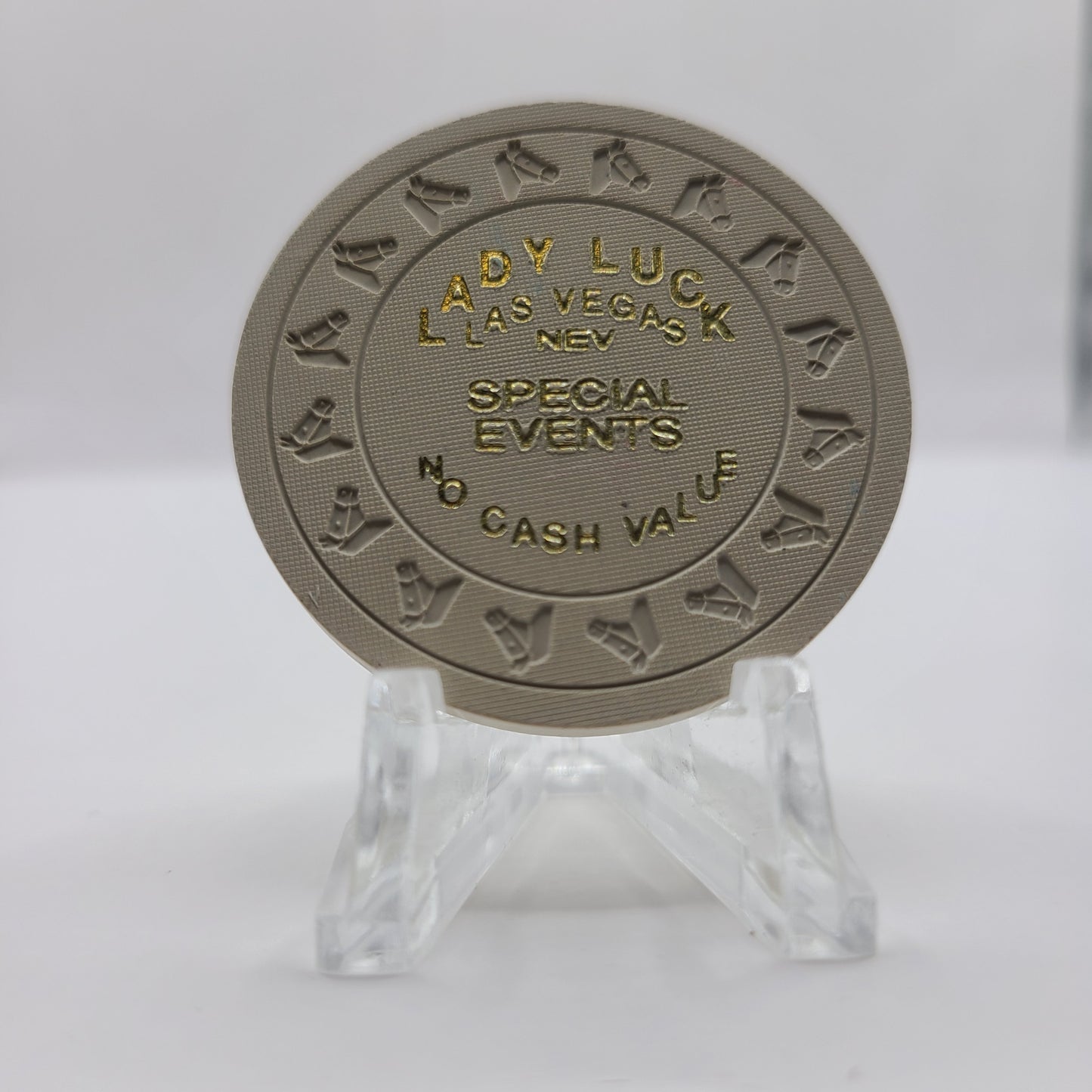 Lady Luck Hotel Casino Las Vegas Nevada 1980's NCV Chip V2870 (Fine Print)