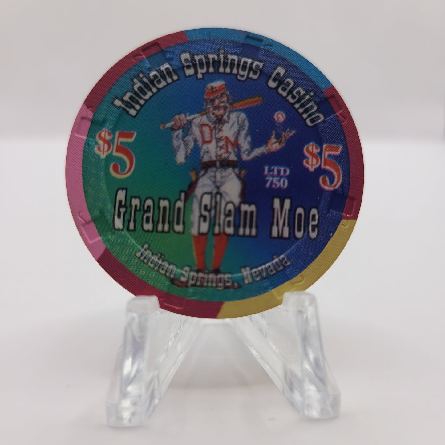 Indian Springs Casino Indian Springs Nevada 2000 $5 Chip V7444 "Grand Slam Moe"