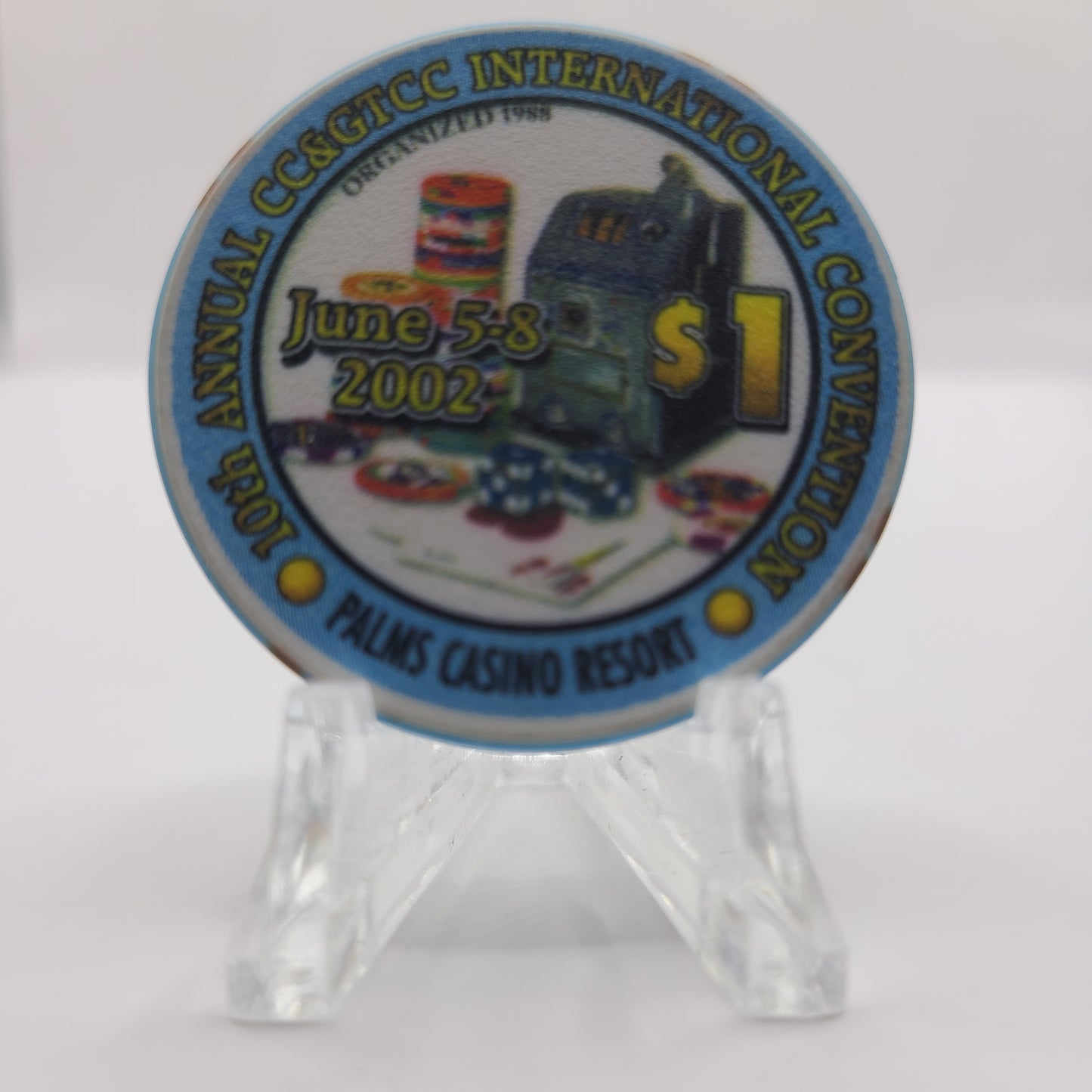 Palms Hotel Casino Las Vegas Nevada 2002 "CC>CC"$1 Chip Ltd 2000 E1904