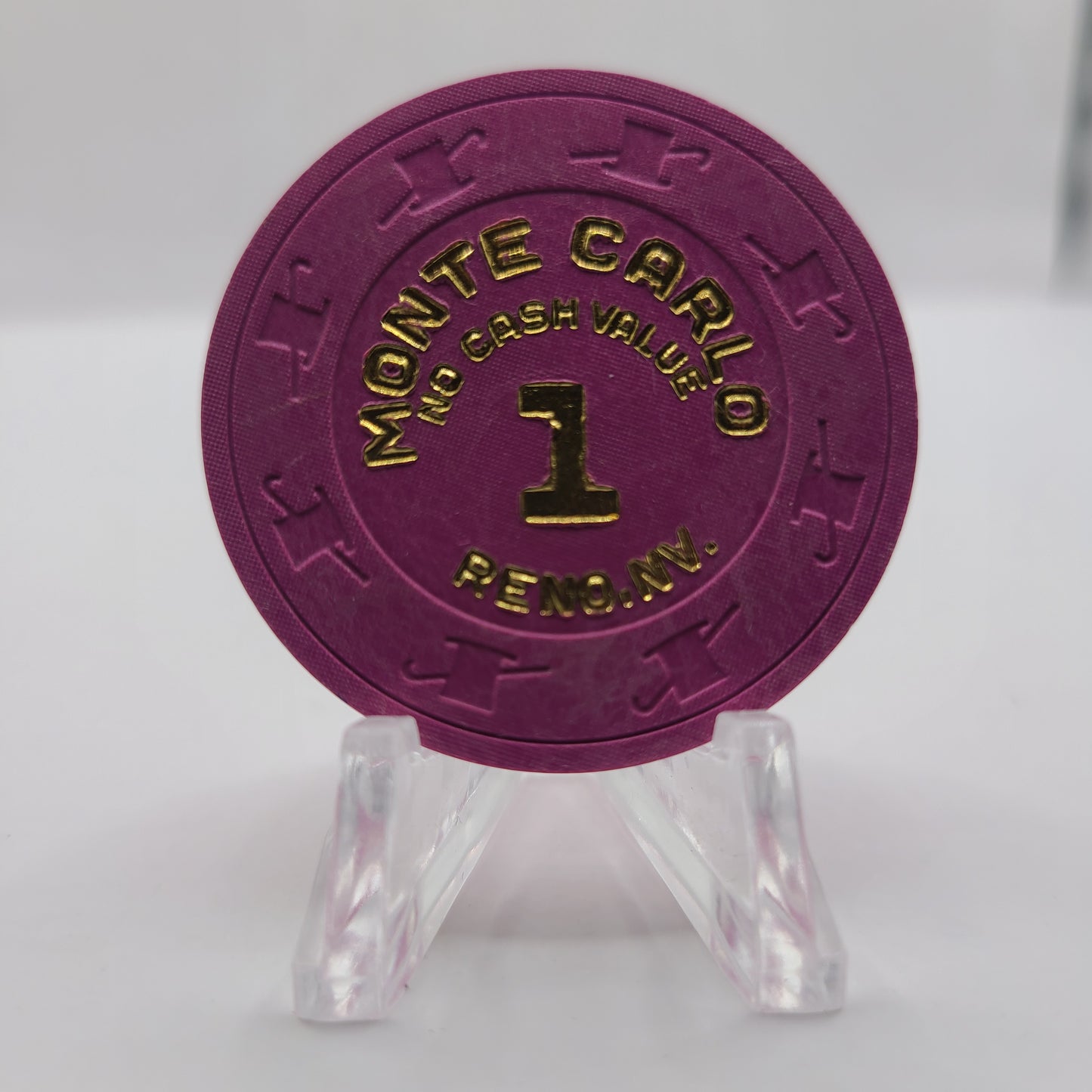 Monte Carlo Hotel Casino Reno Nevada 1980's $1 NCV Chip N2922.S