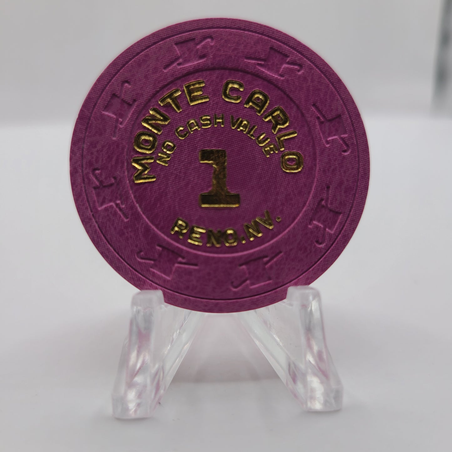 Monte Carlo Hotel Casino Reno Nevada 1980's $1 NCV Chip N2922.S