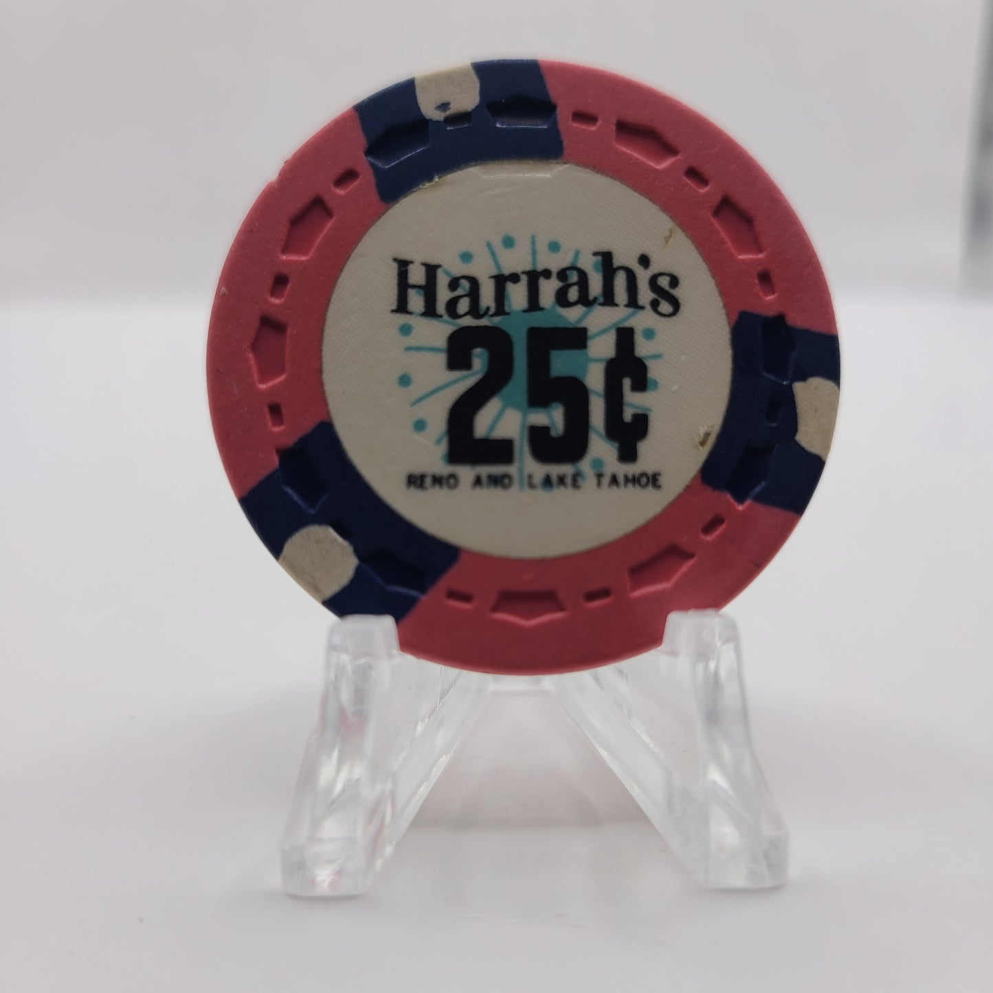 Harrah's Hotel Casino Reno Tahoe Nevada 1968 $.25 Chip N5141
