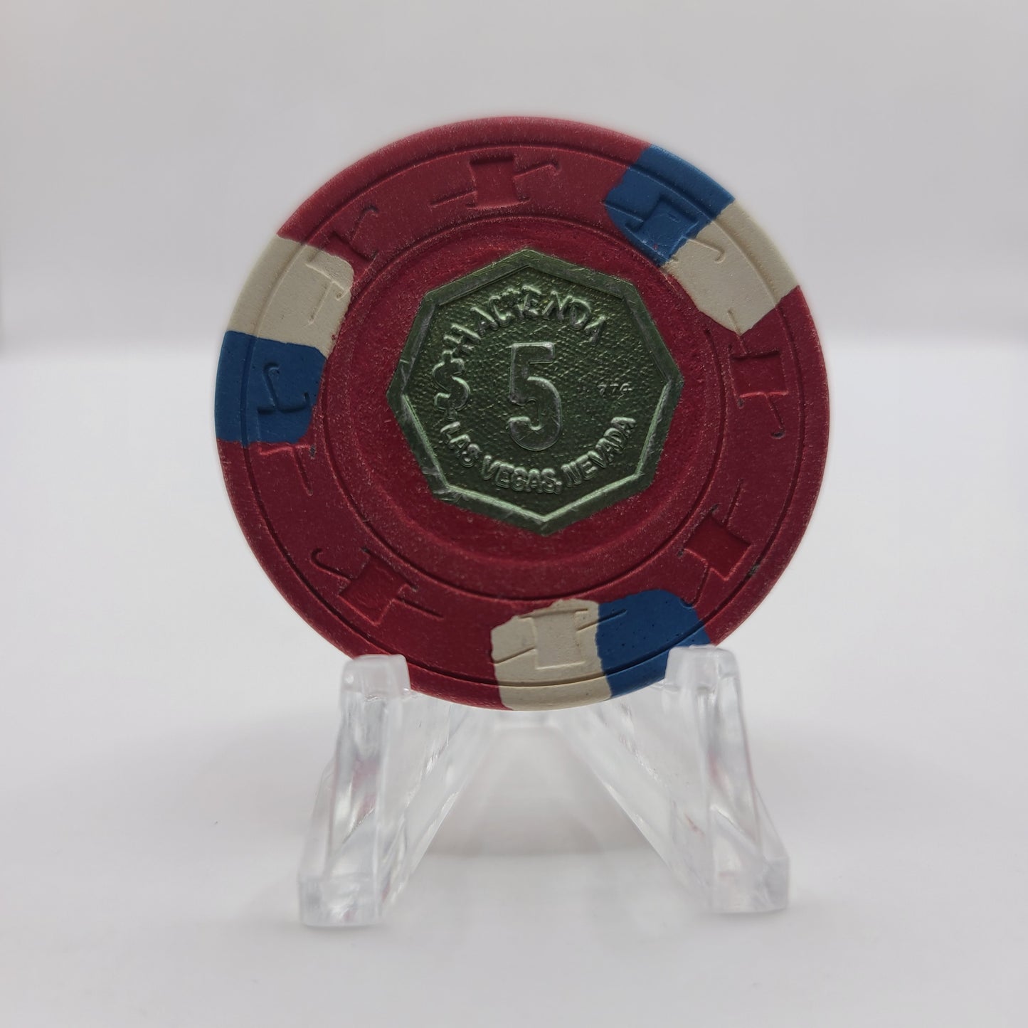 Hacienda Hotel Casino Las Vegas Nevada 1974 $5 Chip N1741 (Worn)
