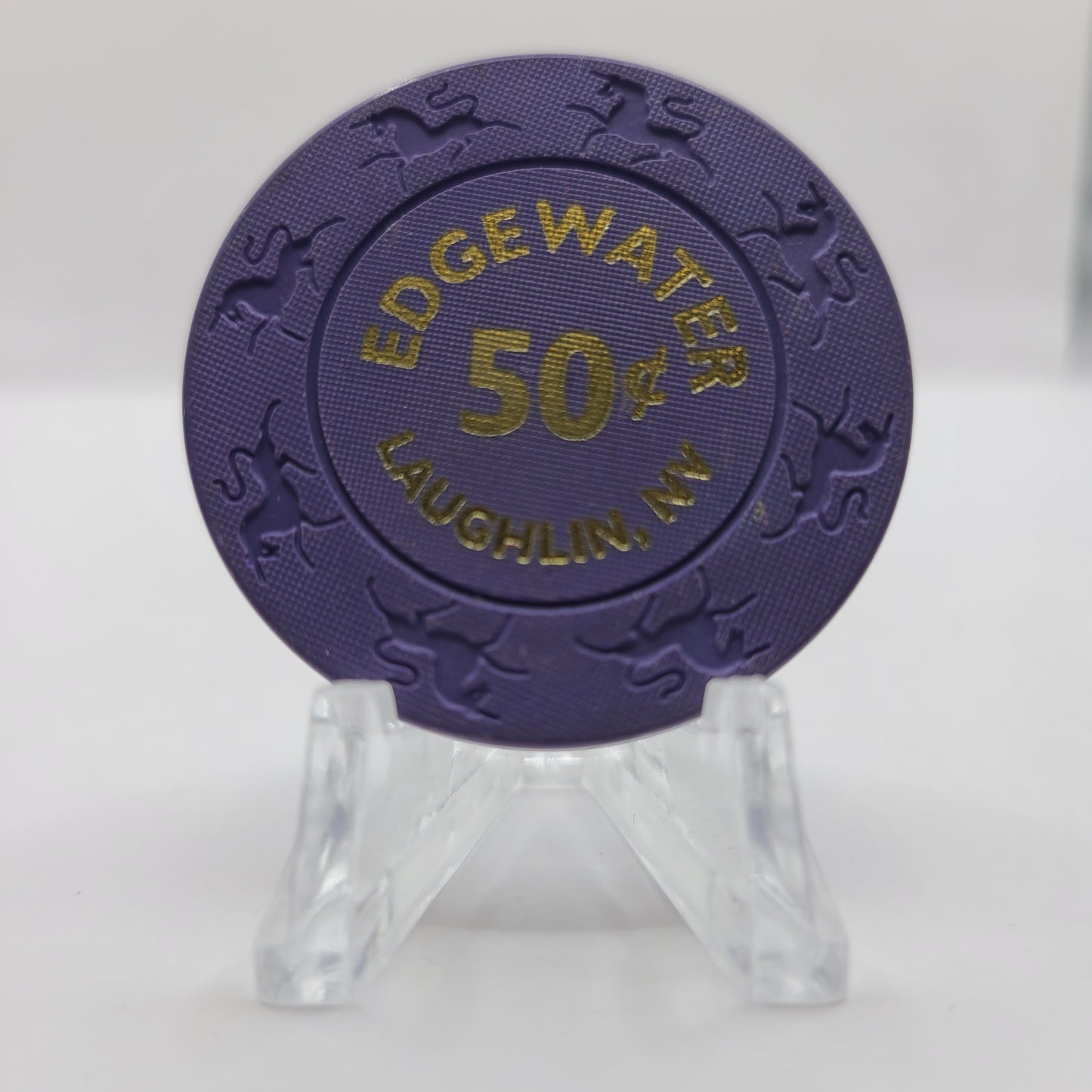 Edgewater Hotel Casino Laughlin Nevada 1997 $.50 Casino Chip N8165 *Dark Purple