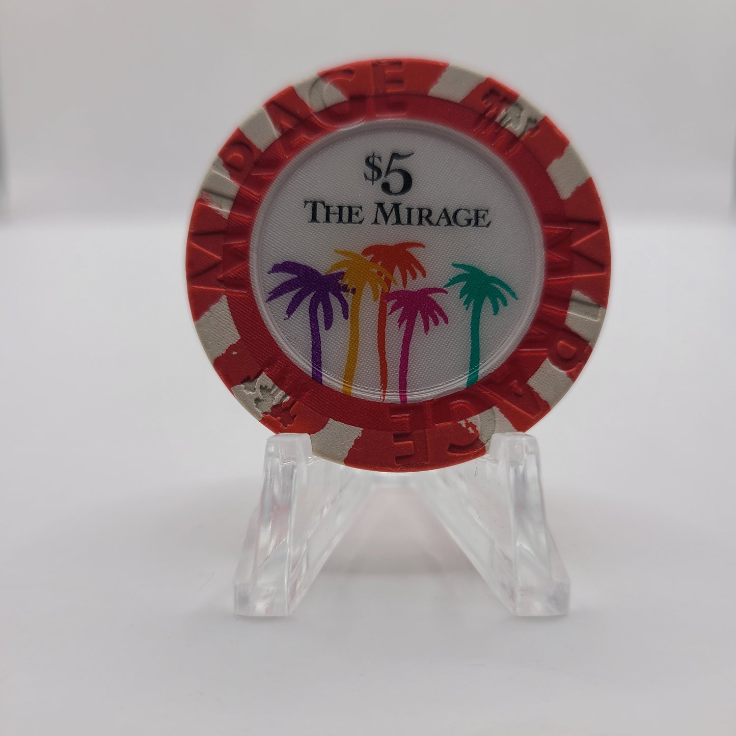 Mirage Hotel Casino Las Vegas Nevada $5 Chip (worn)