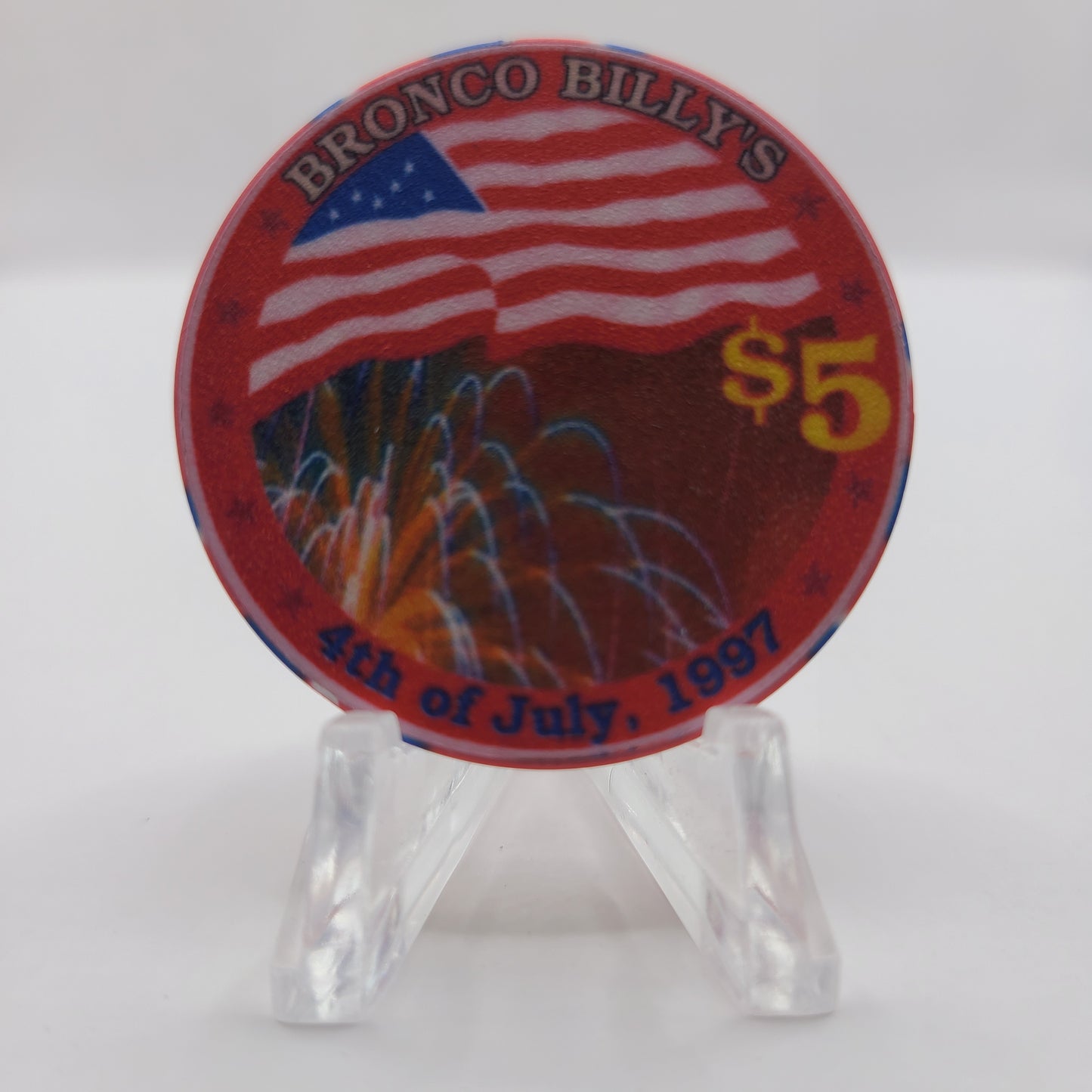 Bronco Billy's Casino Cripple Creek Colorado "1997 Fourth of July" $5 Chip