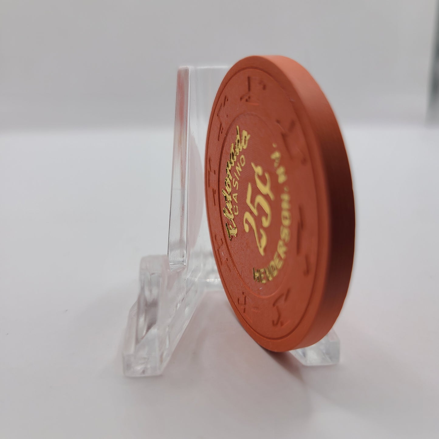 Eldorado Hotel Casino Henderson Nevada 1990's $.25 Chip N1542.1 ( Slanted Cent Line)