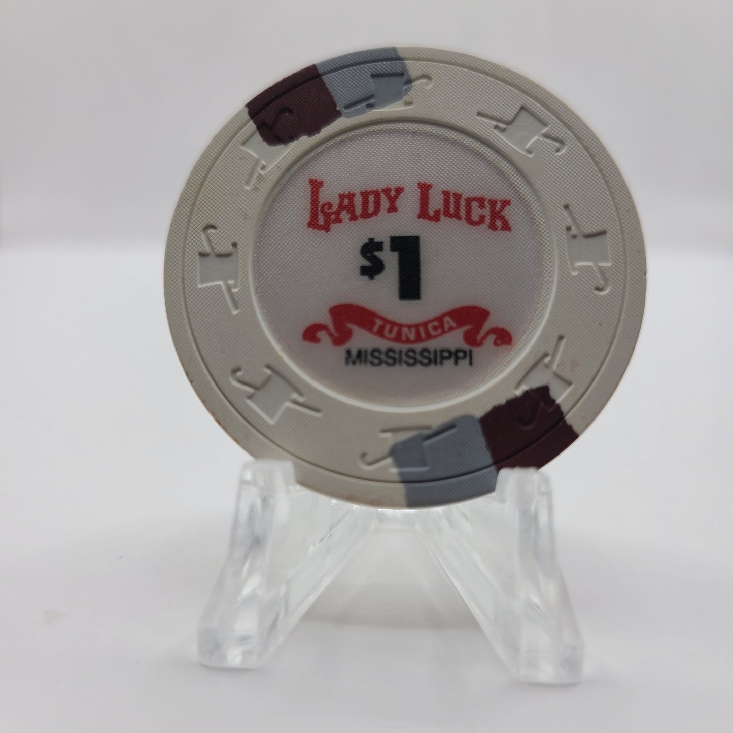 Lady Luck Riverboat Casino Tunica Mississippi 1993 $1 Casino Chip