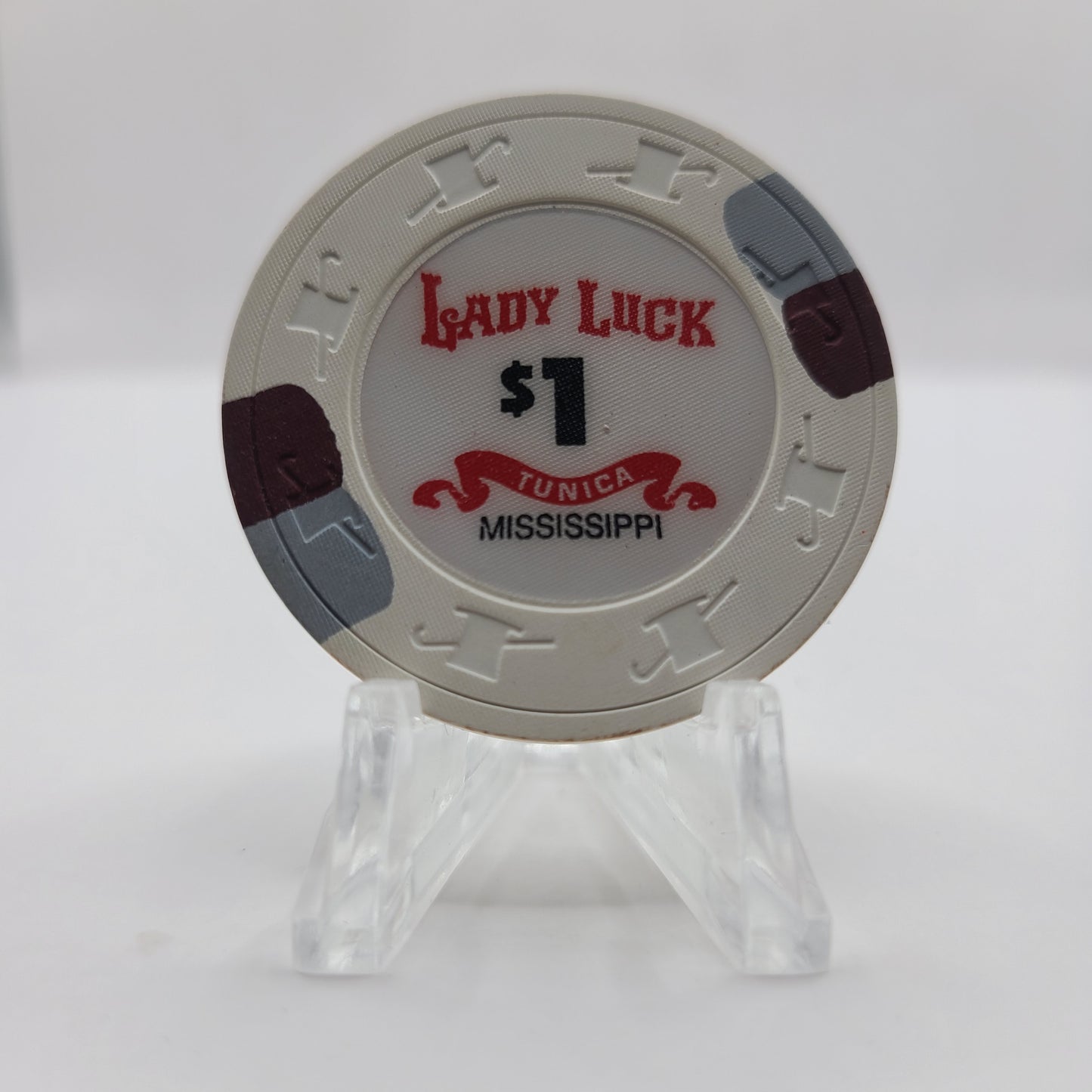 Lady Luck Riverboat Casino Tunica Mississippi 1993 $1 Casino Chip