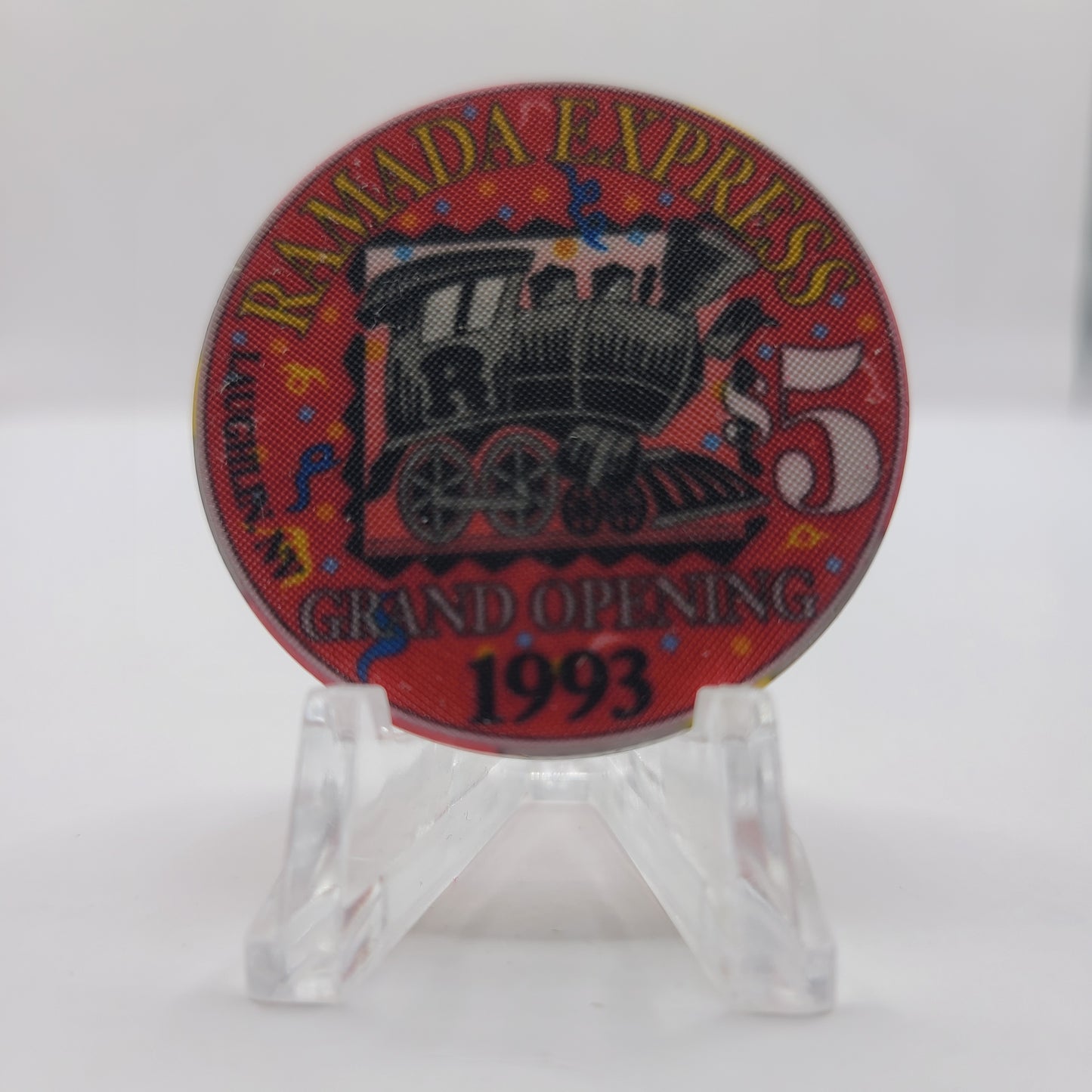 Ramada Express Hotel Casino Laughlin Nevada "Grand Opening" 1993 $5 Chip N7786