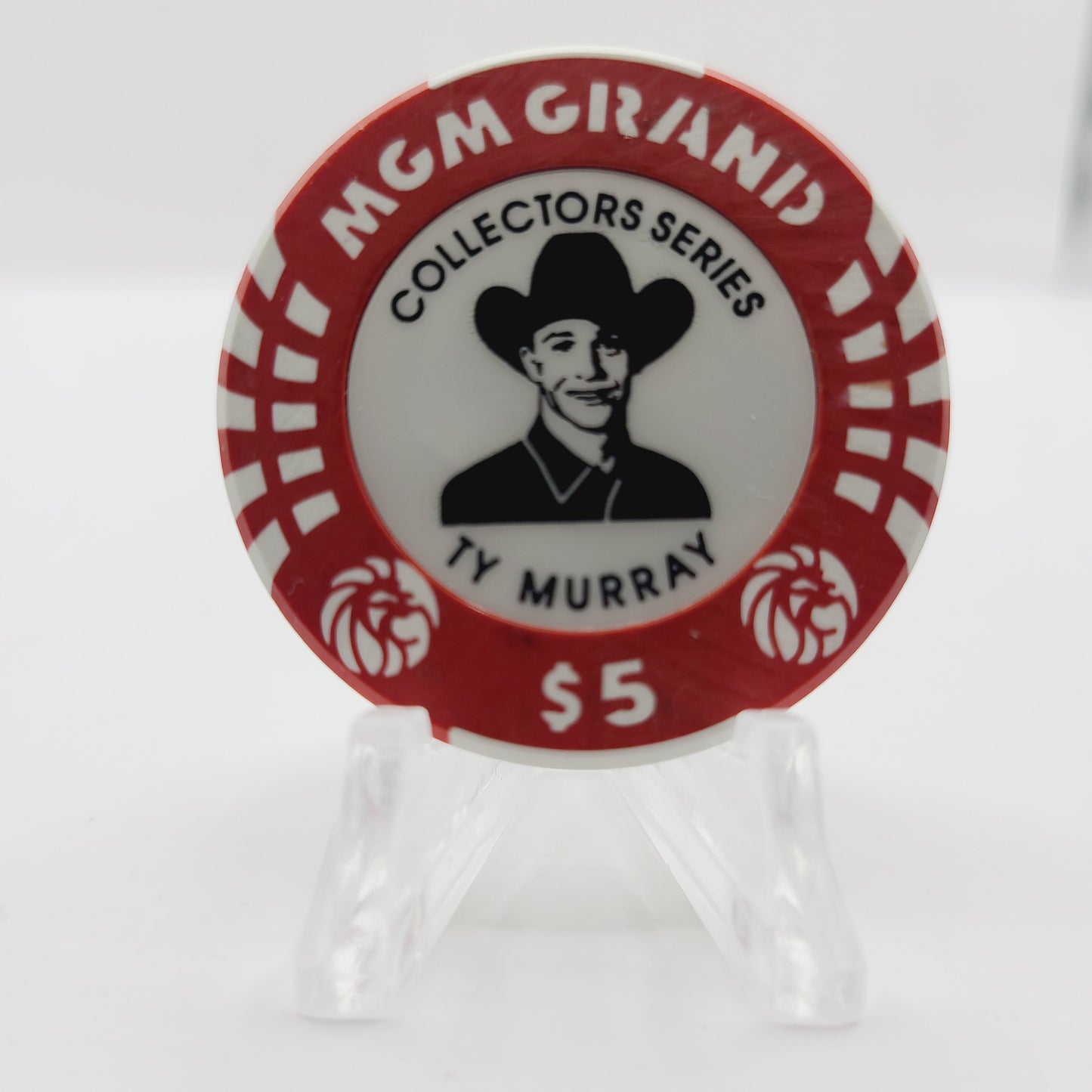 MGM Grand "Theme Hotel" Casino Las Vegas Nevada 1994 "Ty Murray" $5 Chip N4561 ( Collector Series )