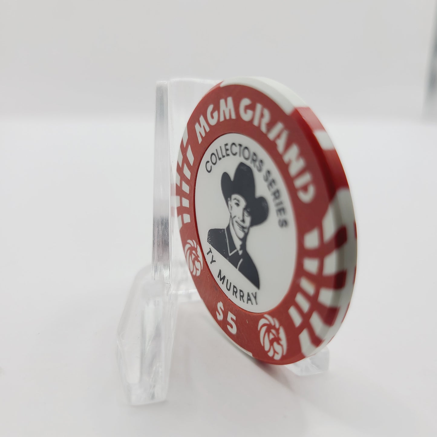 MGM Grand "Theme Hotel" Casino Las Vegas Nevada 1994 "Ty Murray" $5 Chip N4561 ( Collector Series )