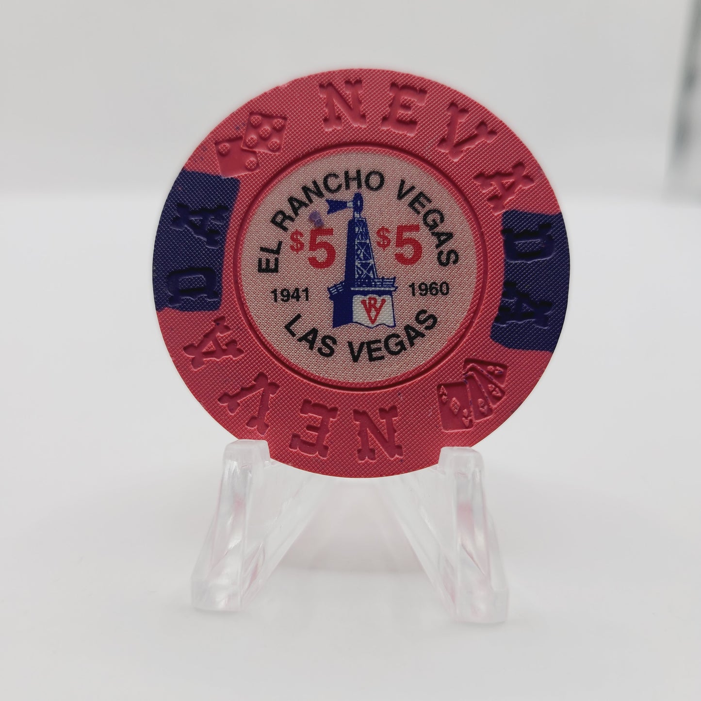 El Rancho Vegas Las Vegas Nevada 1995 "Borland Imitation" $5 Chip E7076