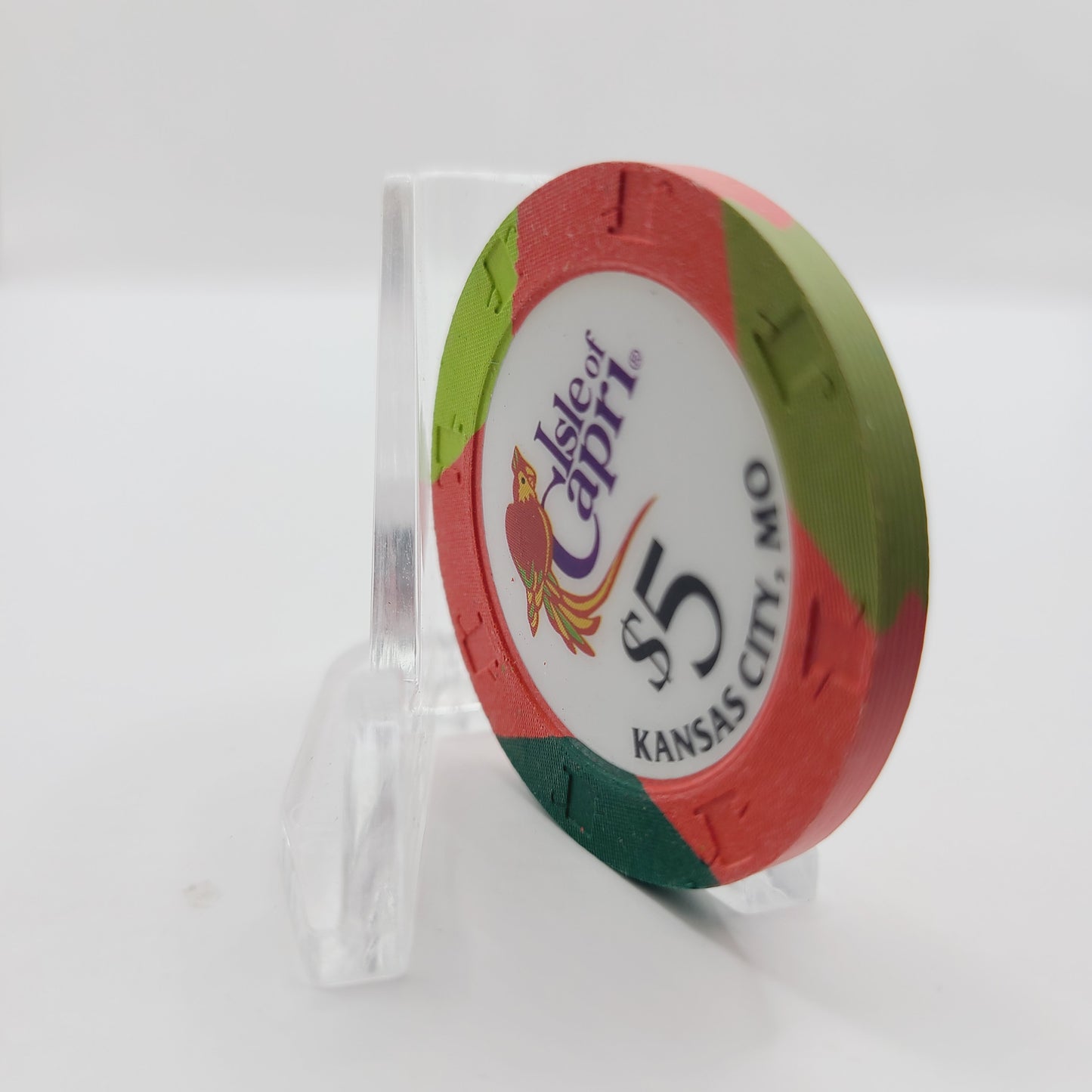 Isle of Capri "Riverboat" Casino Kansas City Missouri $5 Chip "UNCIRCULATED"